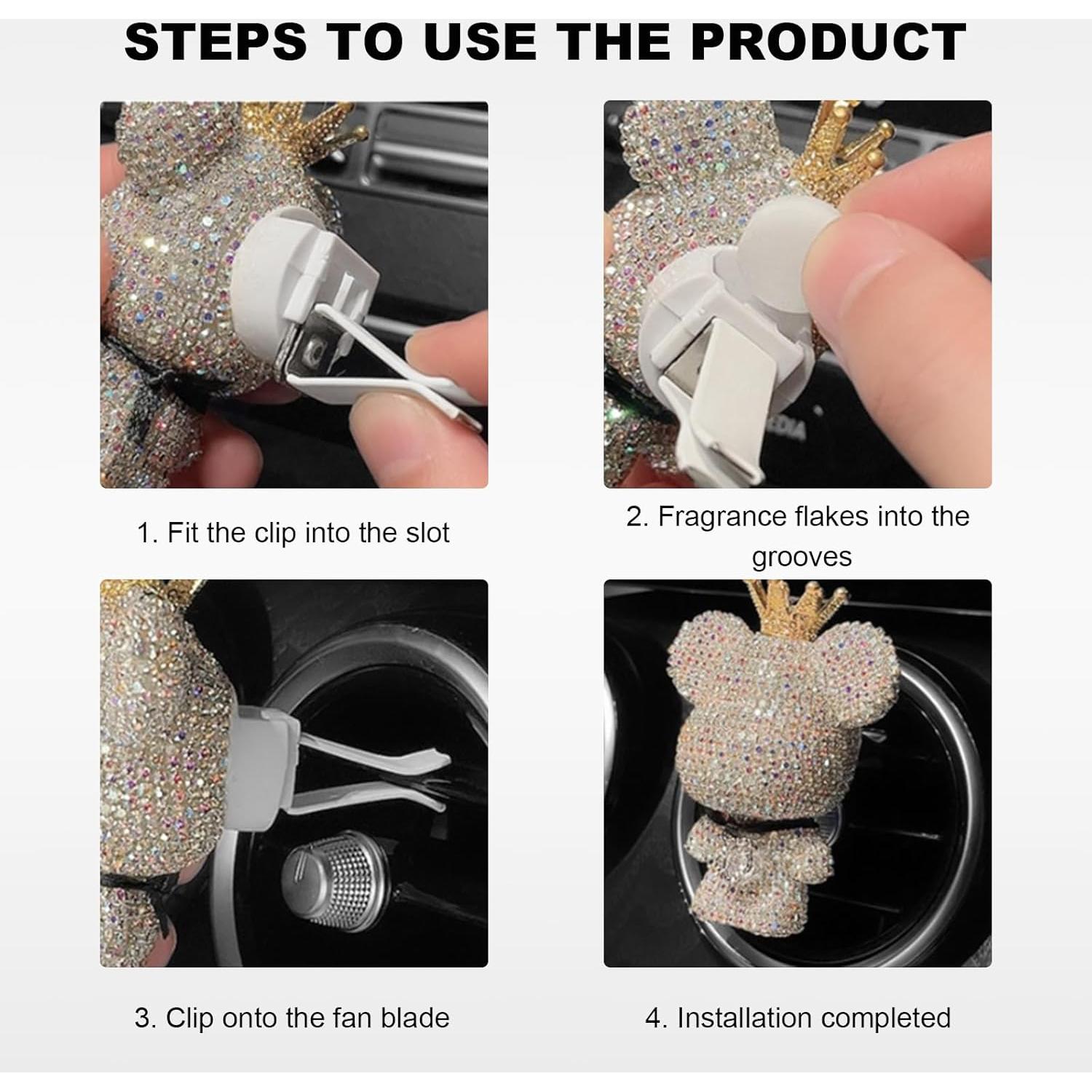 Clip de Ventilación para Coche FSTURIOS Oso Brillante con Fragancia