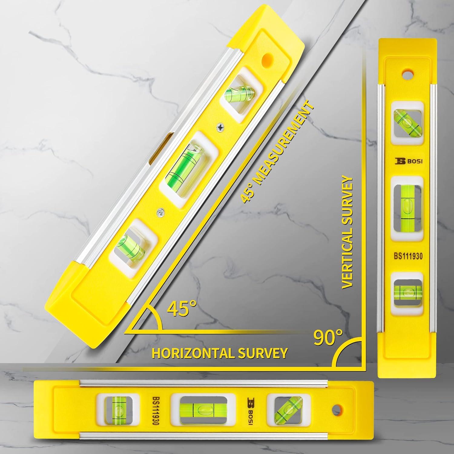 Nivel de Torpedo Magnético B BOSI TOOLS 22.86 cm 3 Burbujas