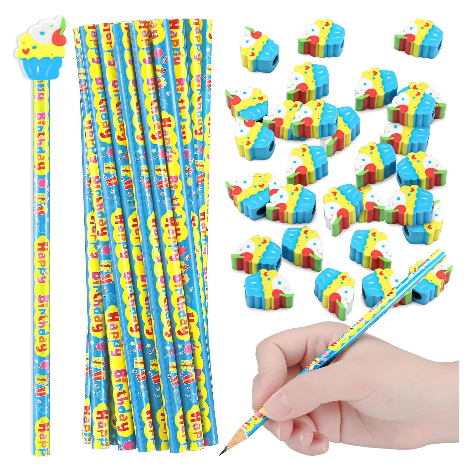 36 Lápices de Cumpleaños Weekgrat con Borradores de Pastel