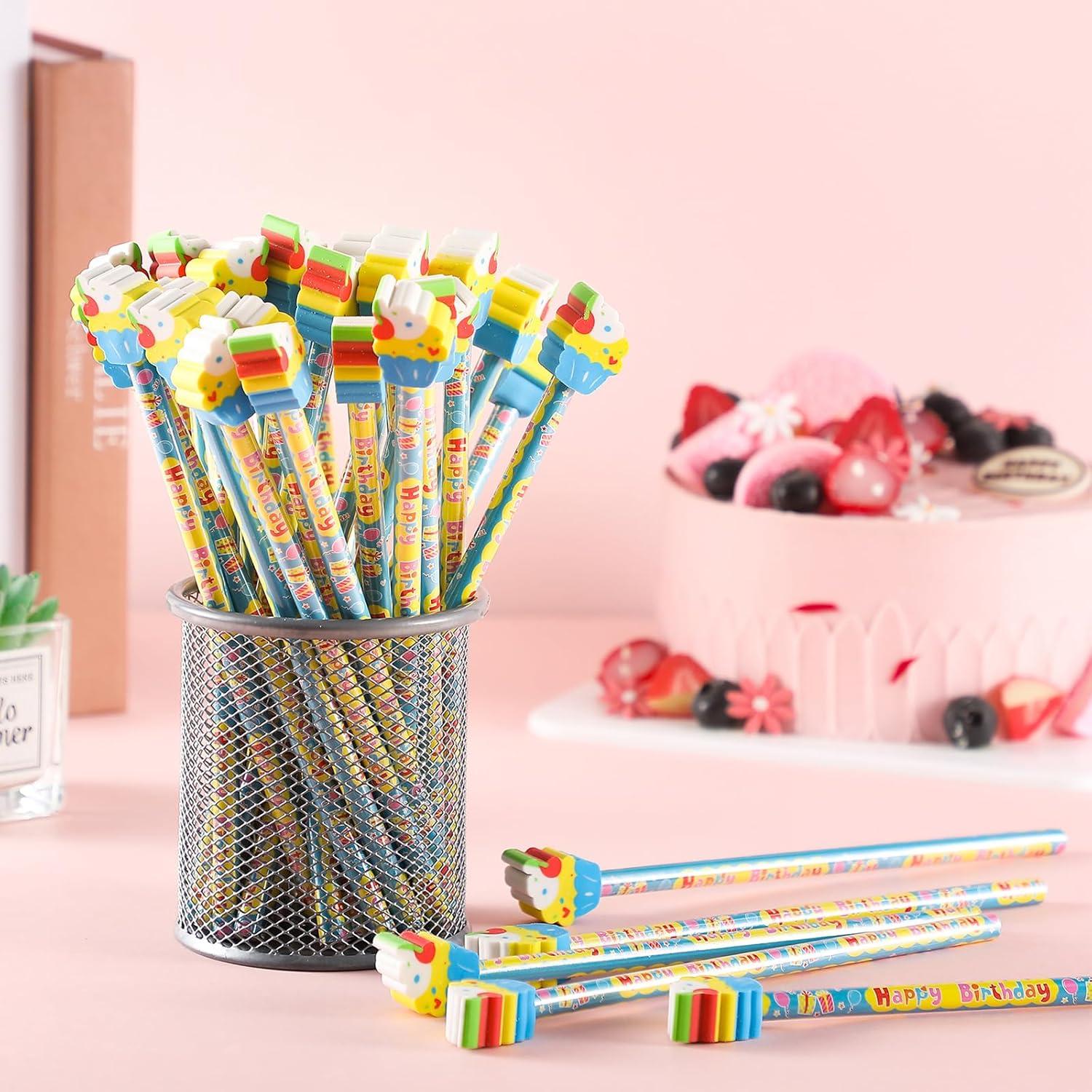 36 Lápices de Cumpleaños Weekgrat con Borradores de Pastel