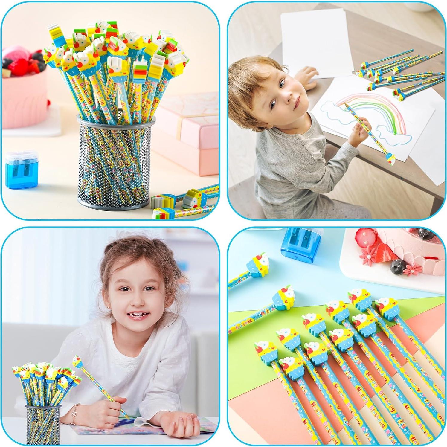 36 Lápices de Cumpleaños Weekgrat con Borradores de Pastel