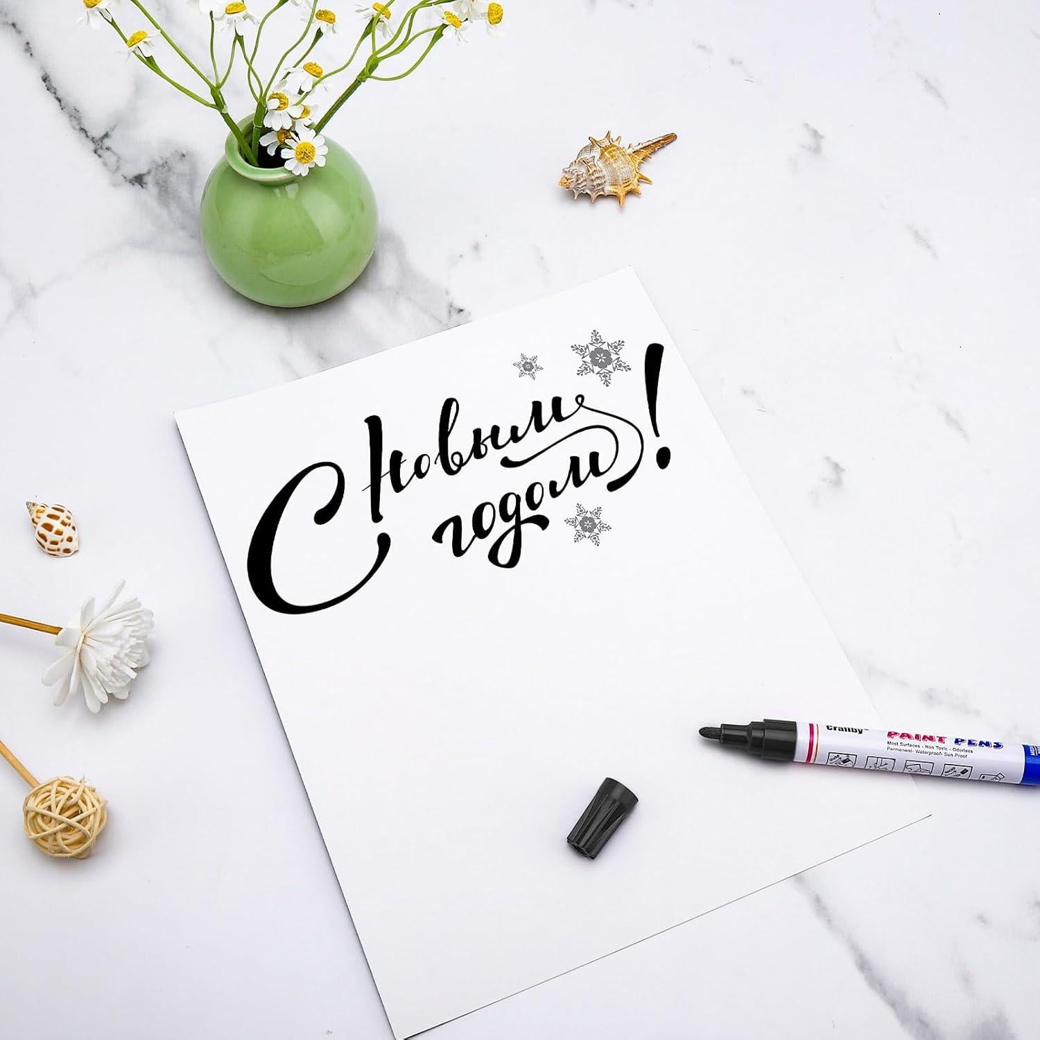 Marcadores de Pintura Craiiby Negros, Paquete de 12, Secado Rápido