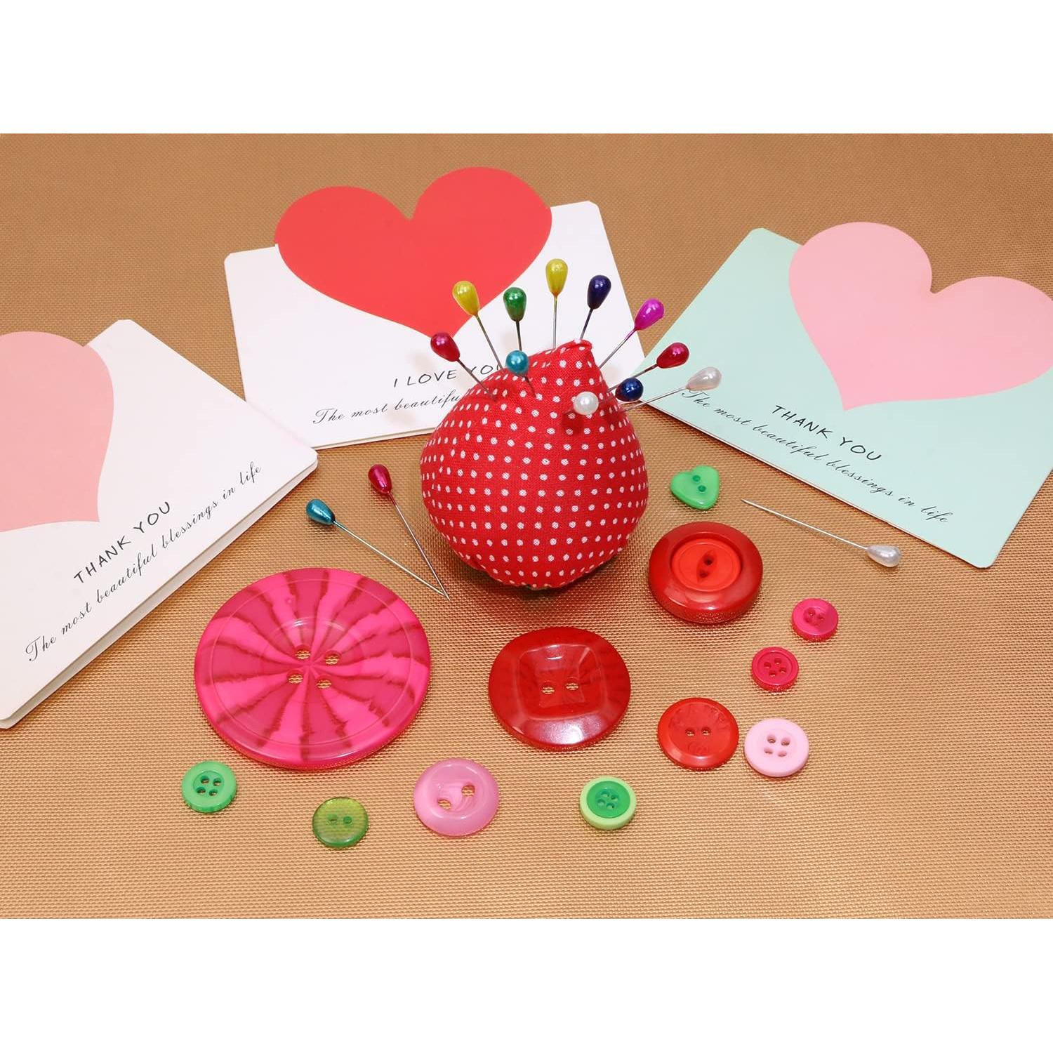 Almohadilla de Agujas en Forma de Fresa Tupalizy + 40 Alfileres