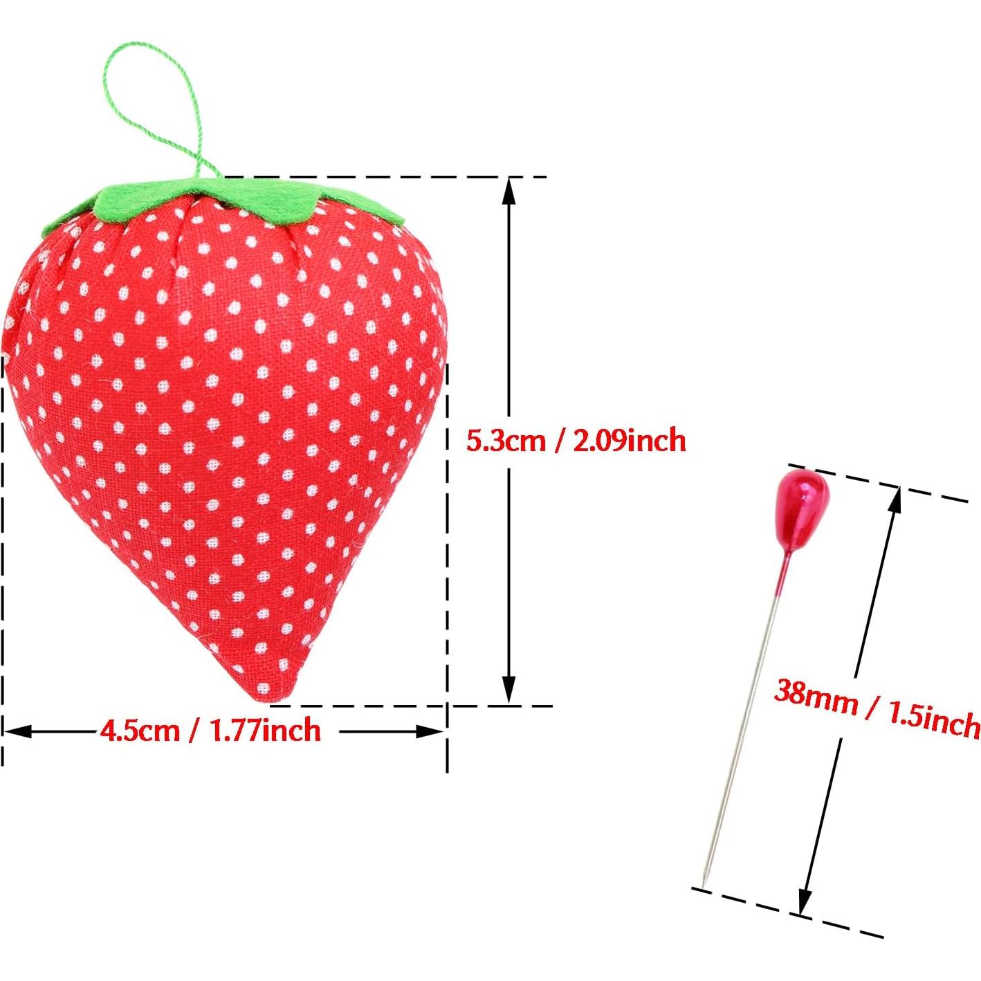 Almohadilla de Agujas en Forma de Fresa Tupalizy + 40 Alfileres