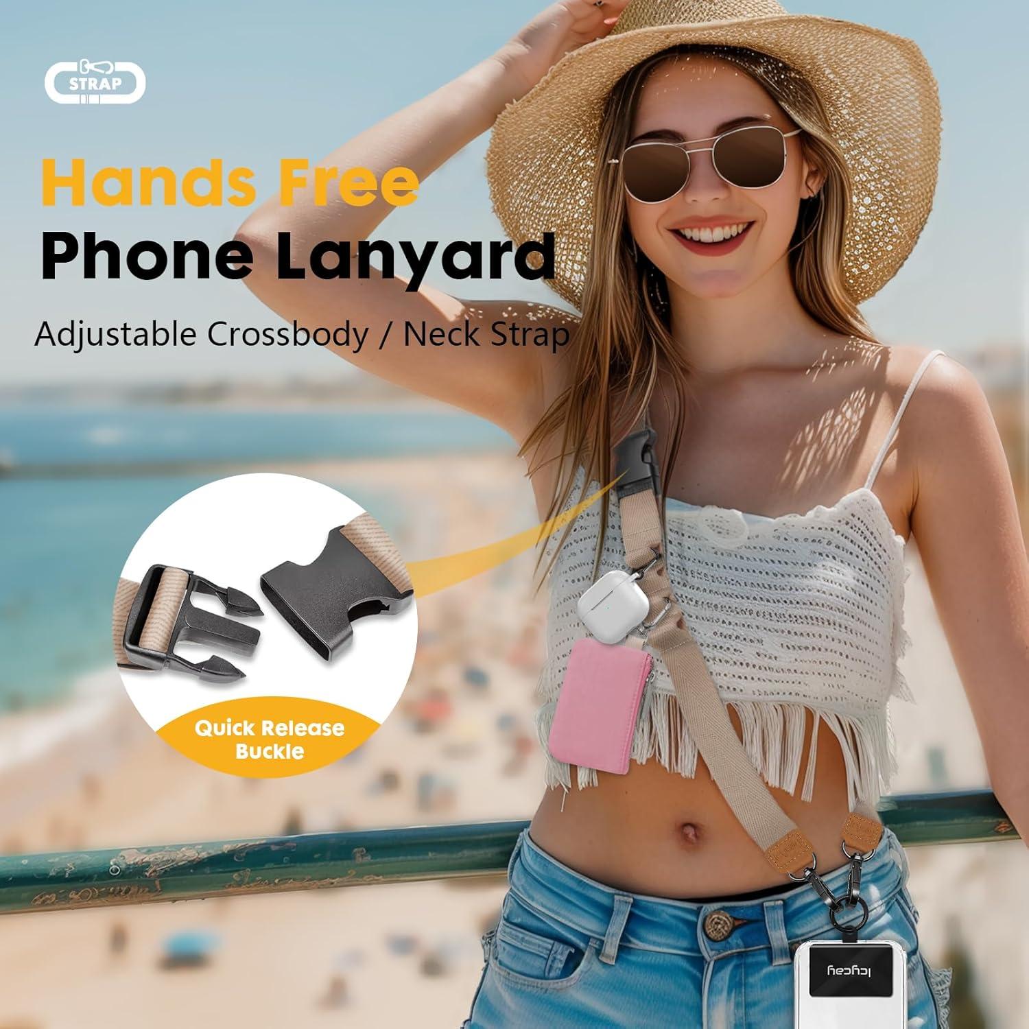 Cinta para Teléfono Cruzada Icycay Oro Champán Ajustable