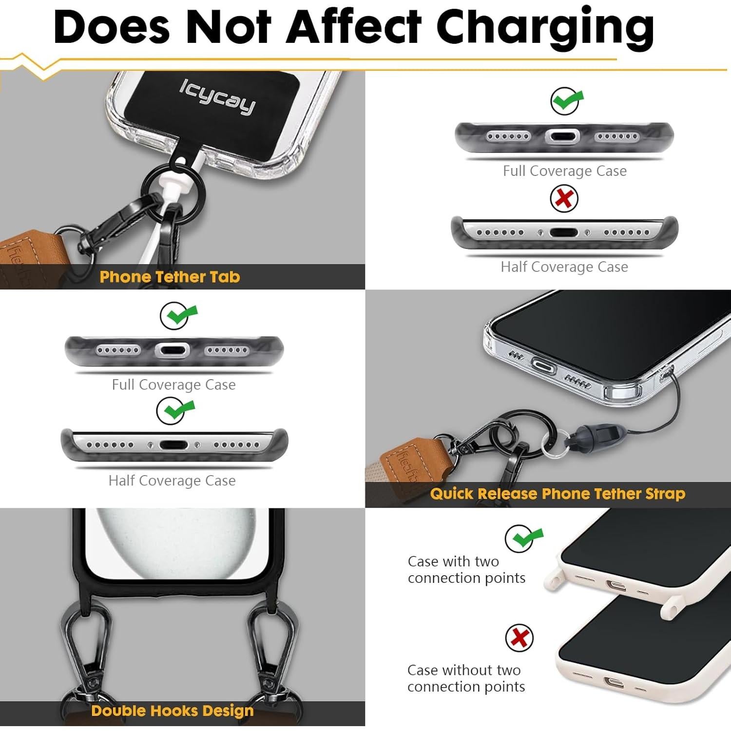 Cinta para Teléfono Cruzada Icycay Oro Champán Ajustable