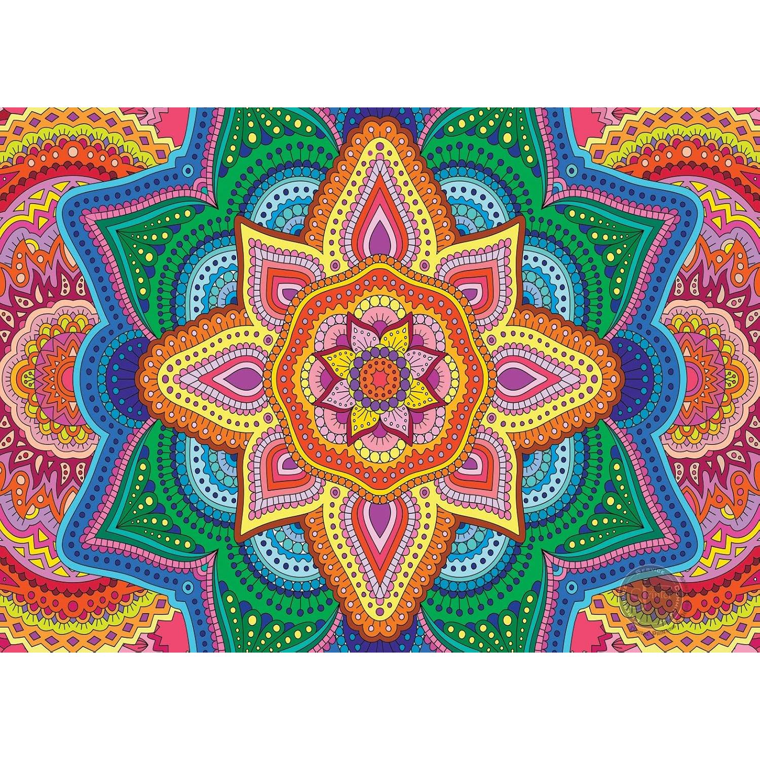 Póster Gigante para Colorear SJPrinter Mandala Floral 106.7x76.2cm