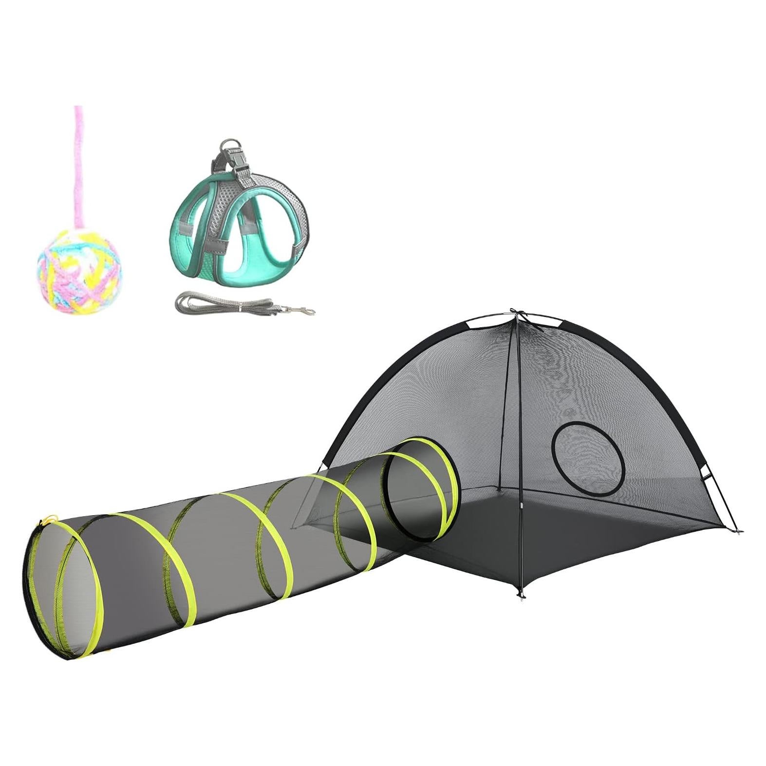 Recinto para Gatos Wilwolfer 2PC con Túnel y Arnés Ajustable