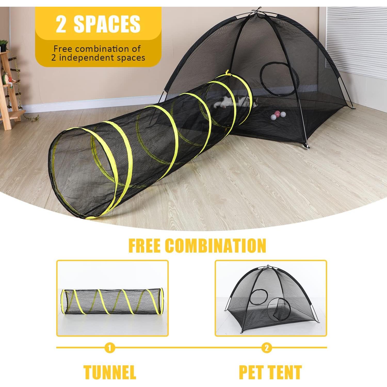 Recinto para Gatos Wilwolfer 2PC con Túnel y Arnés Ajustable