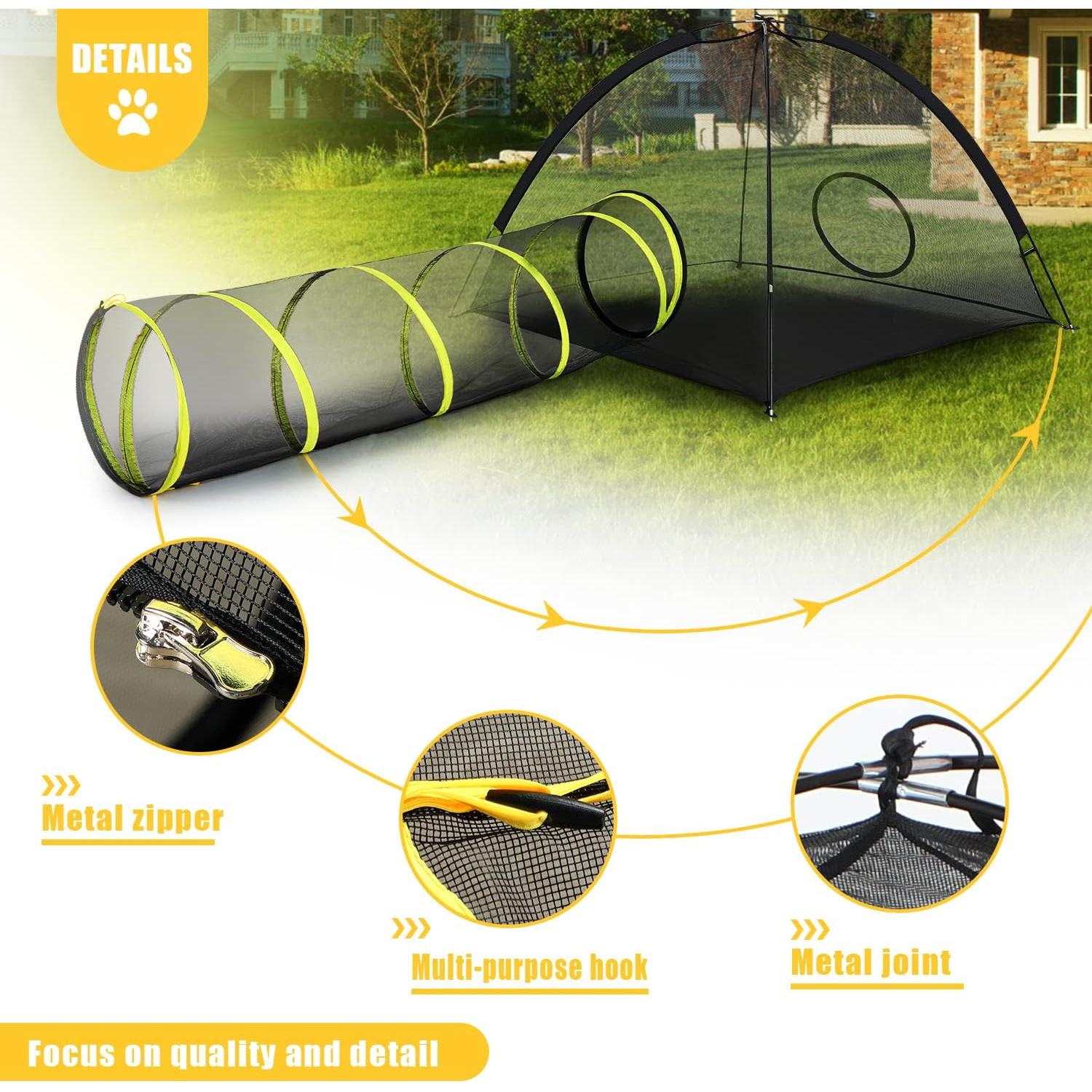 Recinto para Gatos Wilwolfer 2PC con Túnel y Arnés Ajustable