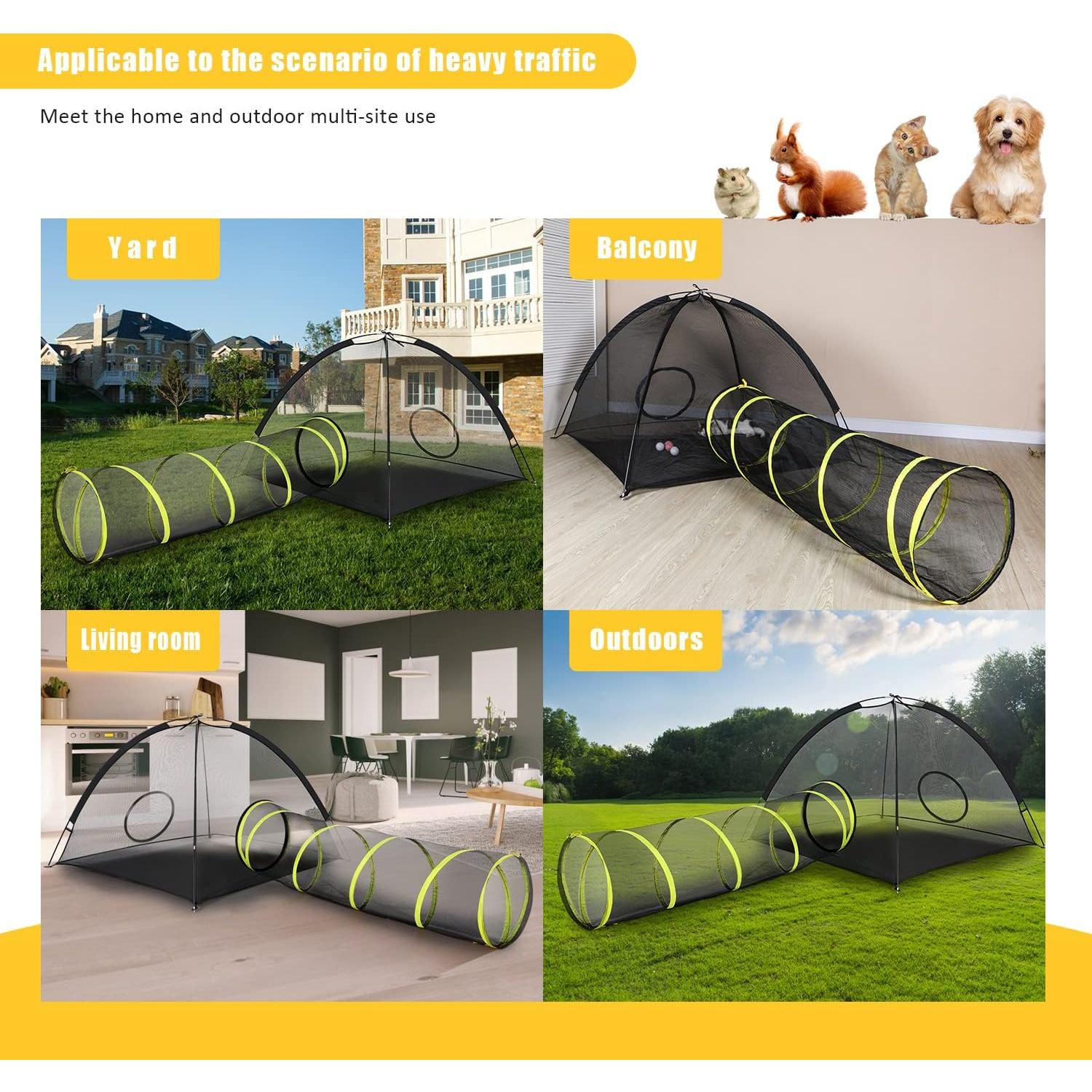 Recinto para Gatos Wilwolfer 2PC con Túnel y Arnés Ajustable