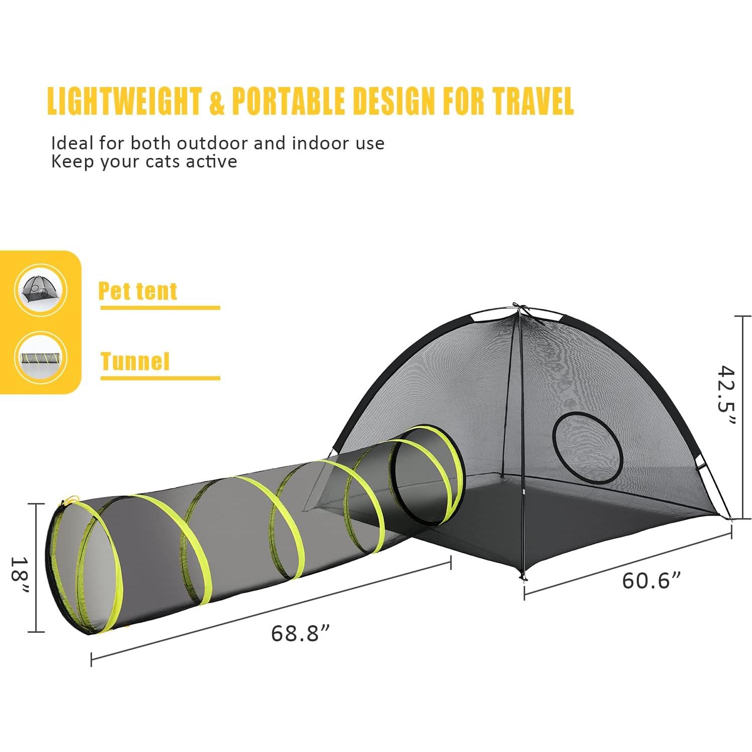 Recinto para Gatos Wilwolfer 2PC con Túnel y Arnés Ajustable