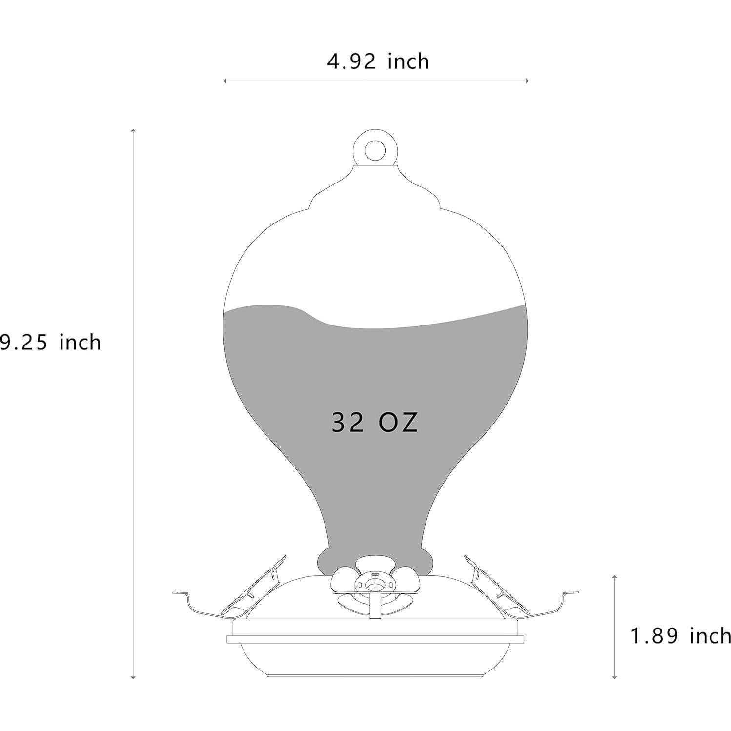 Alimentador de Colibrí de Vidrio LaElvish Garden 0.91kg Azul Teal