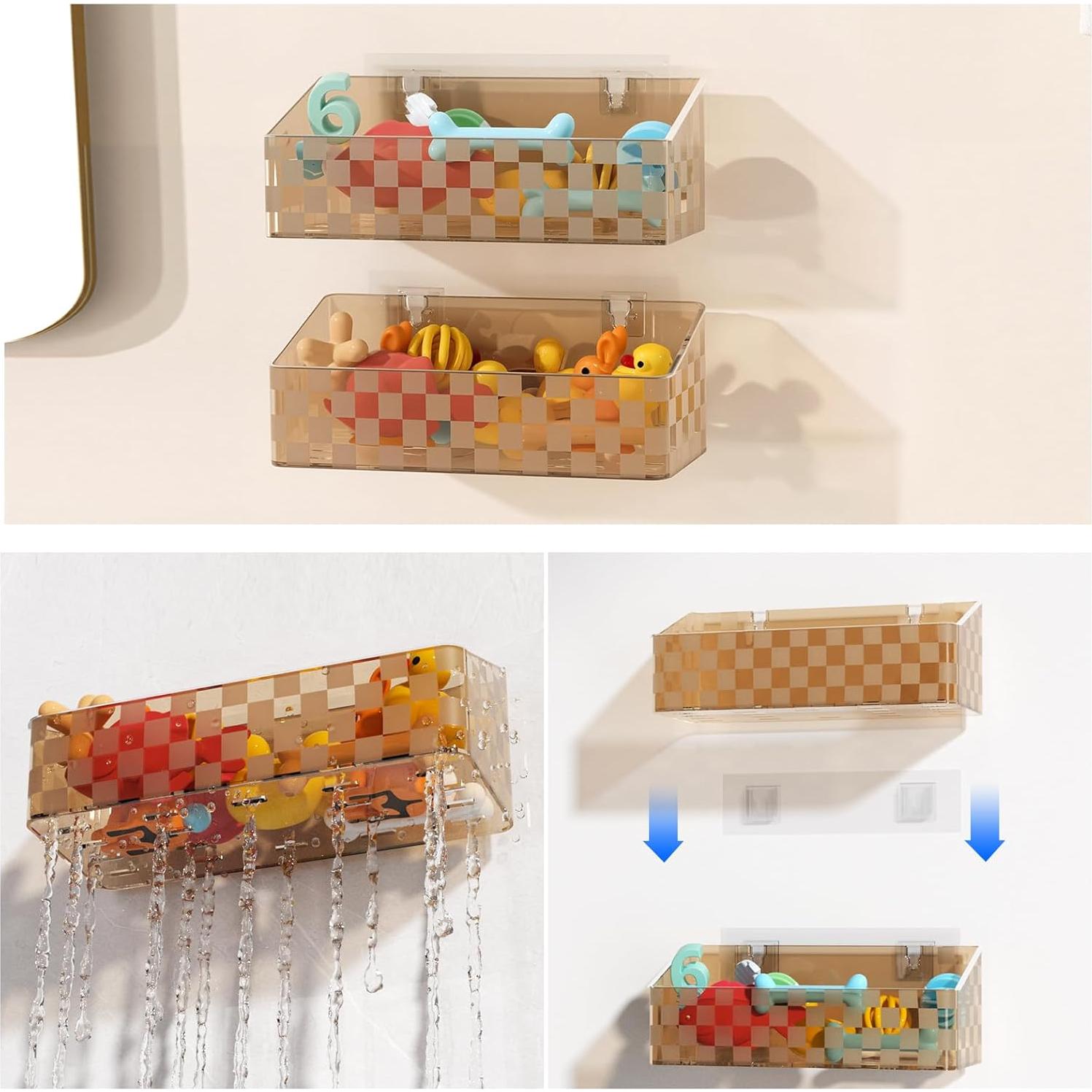 Organizador de Juguetes de Baño Natheeph, 2 Paquetes, Marrón