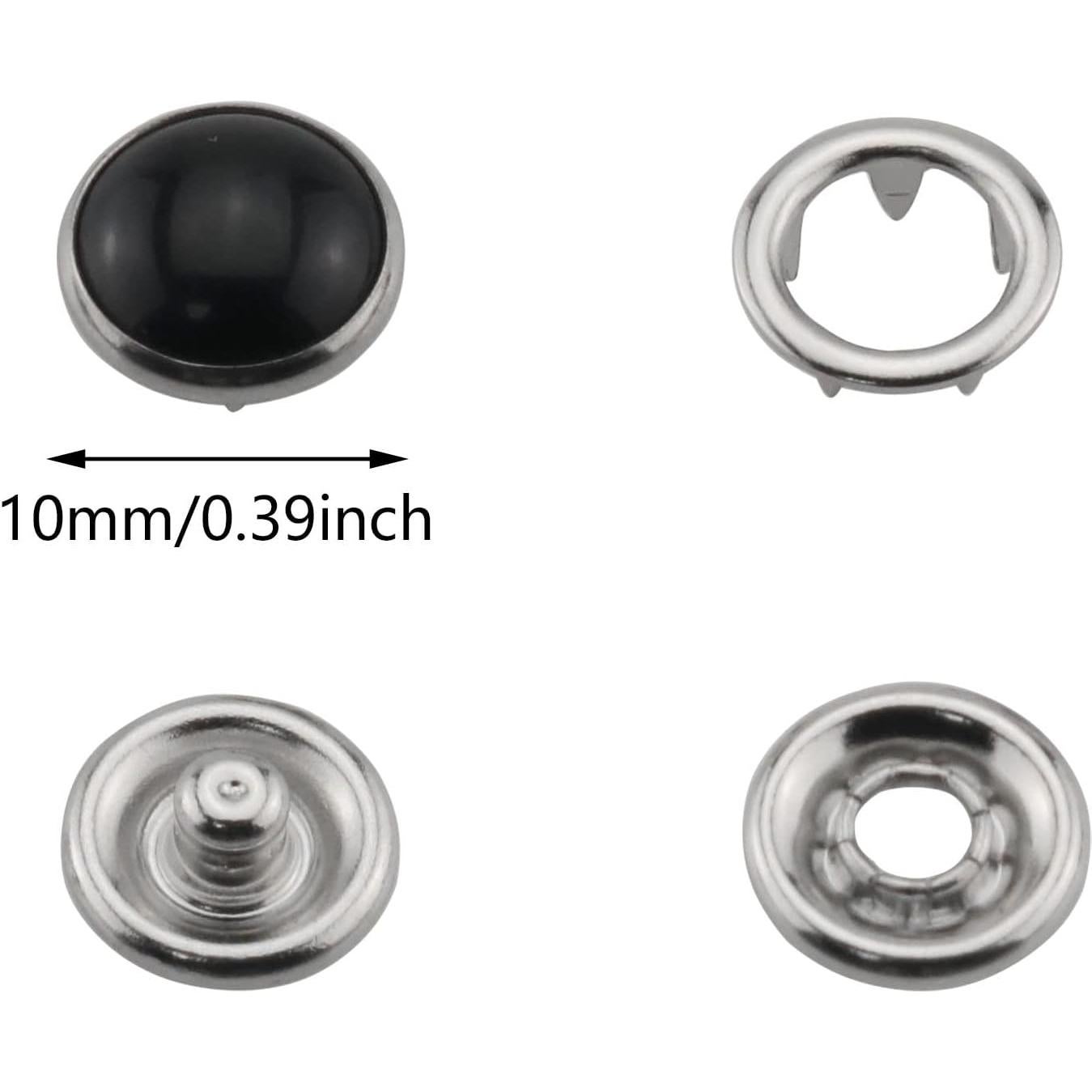 Kit de 30 Botones de Perla Negra ZCZQC 10mm para DIY