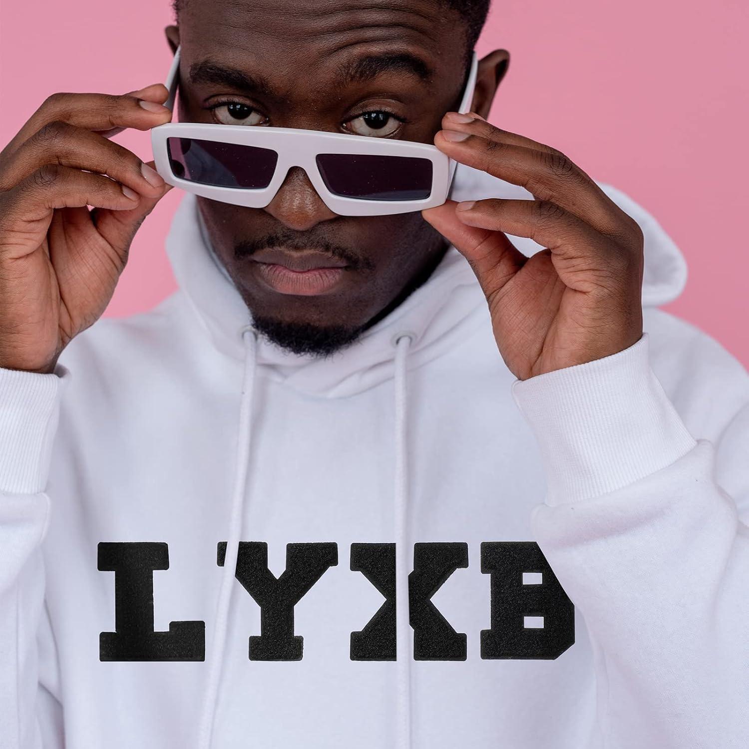 104 Parches de Letras Chenille Jutom para Planchar Negros