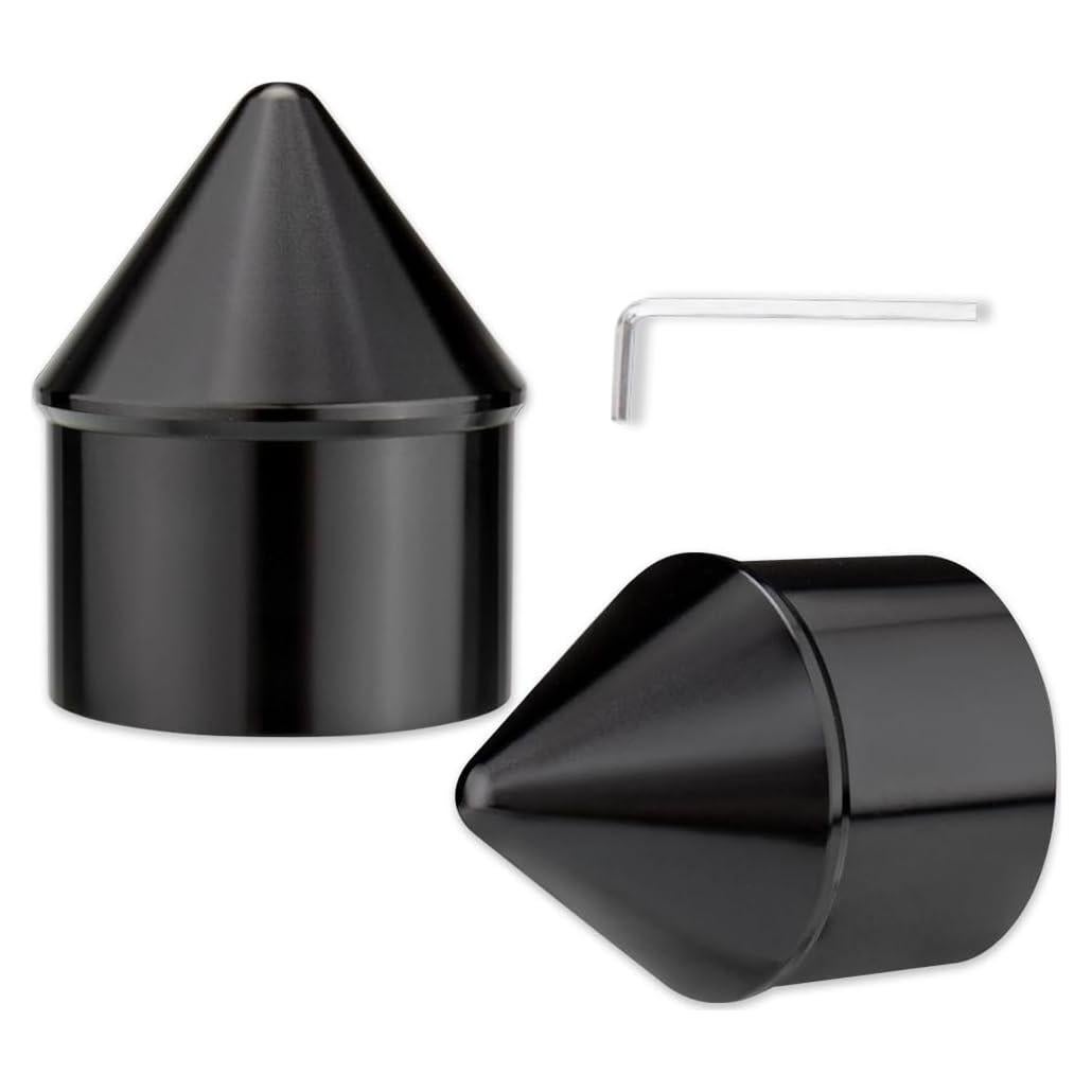 Cubiertas de Tuerca de Eje Frontal KICRY Negro Cromo para Harley