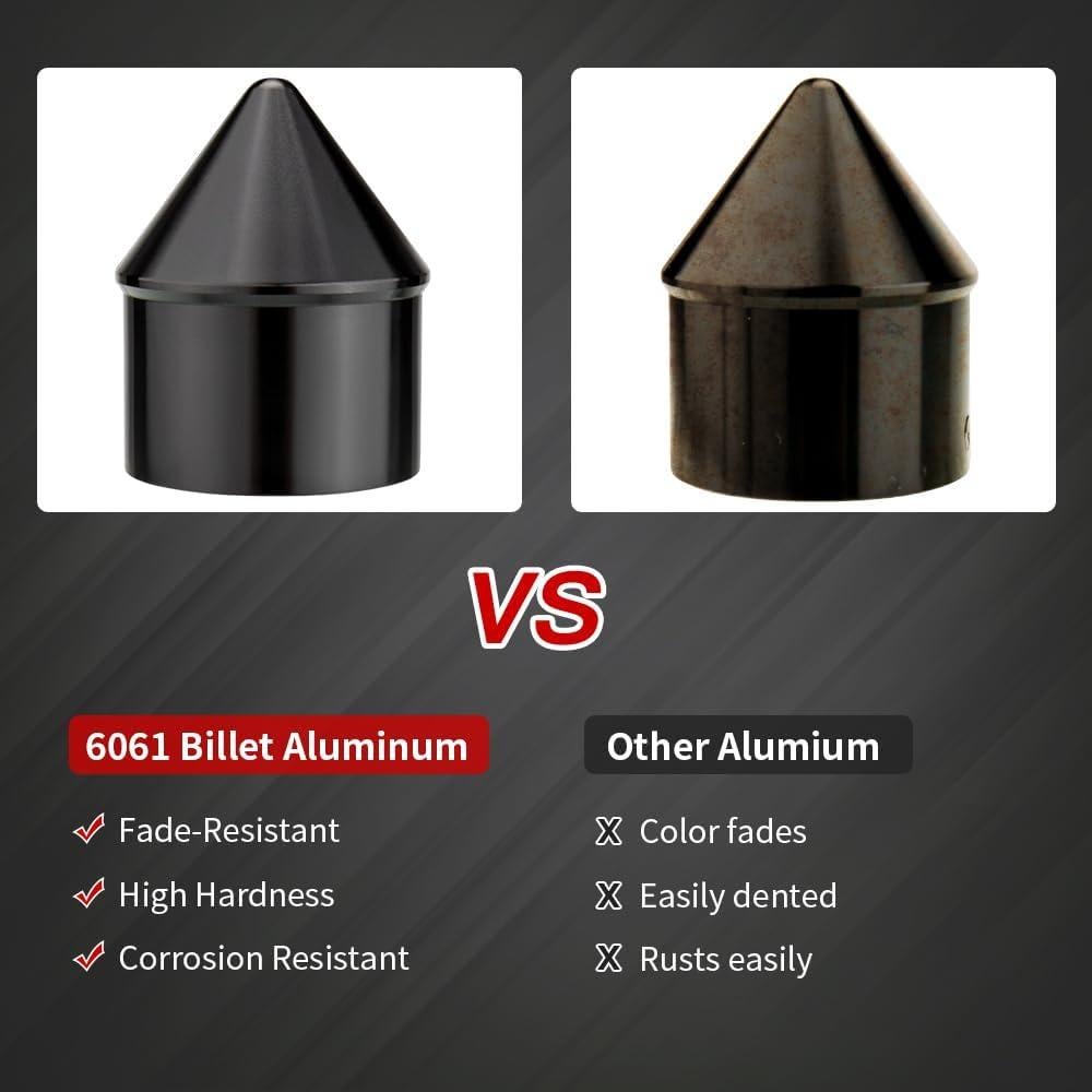 Cubiertas de Tuerca de Eje Frontal KICRY Negro Cromo para Harley