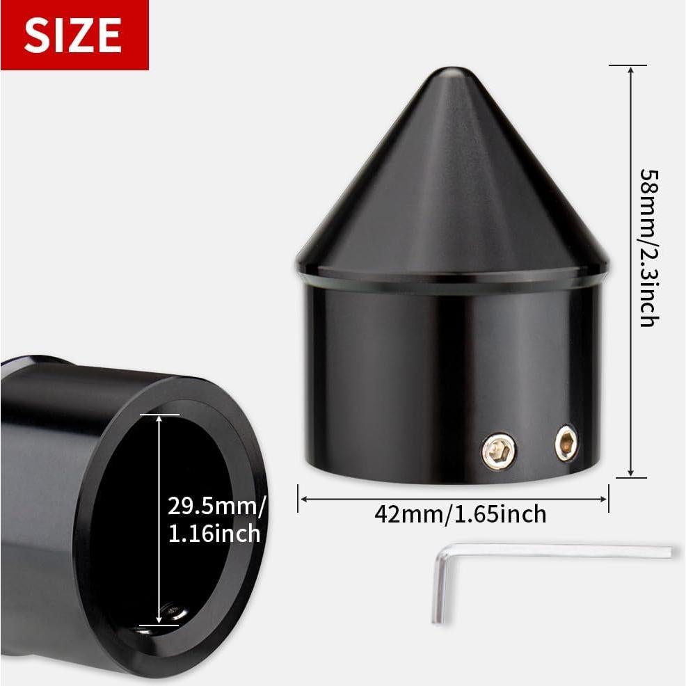 Cubiertas de Tuerca de Eje Frontal KICRY Negro Cromo para Harley