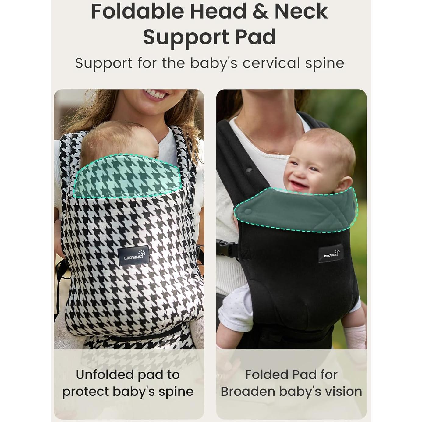 Portabebés Ergonómico GROWNSY Negro 3 a 20 kg