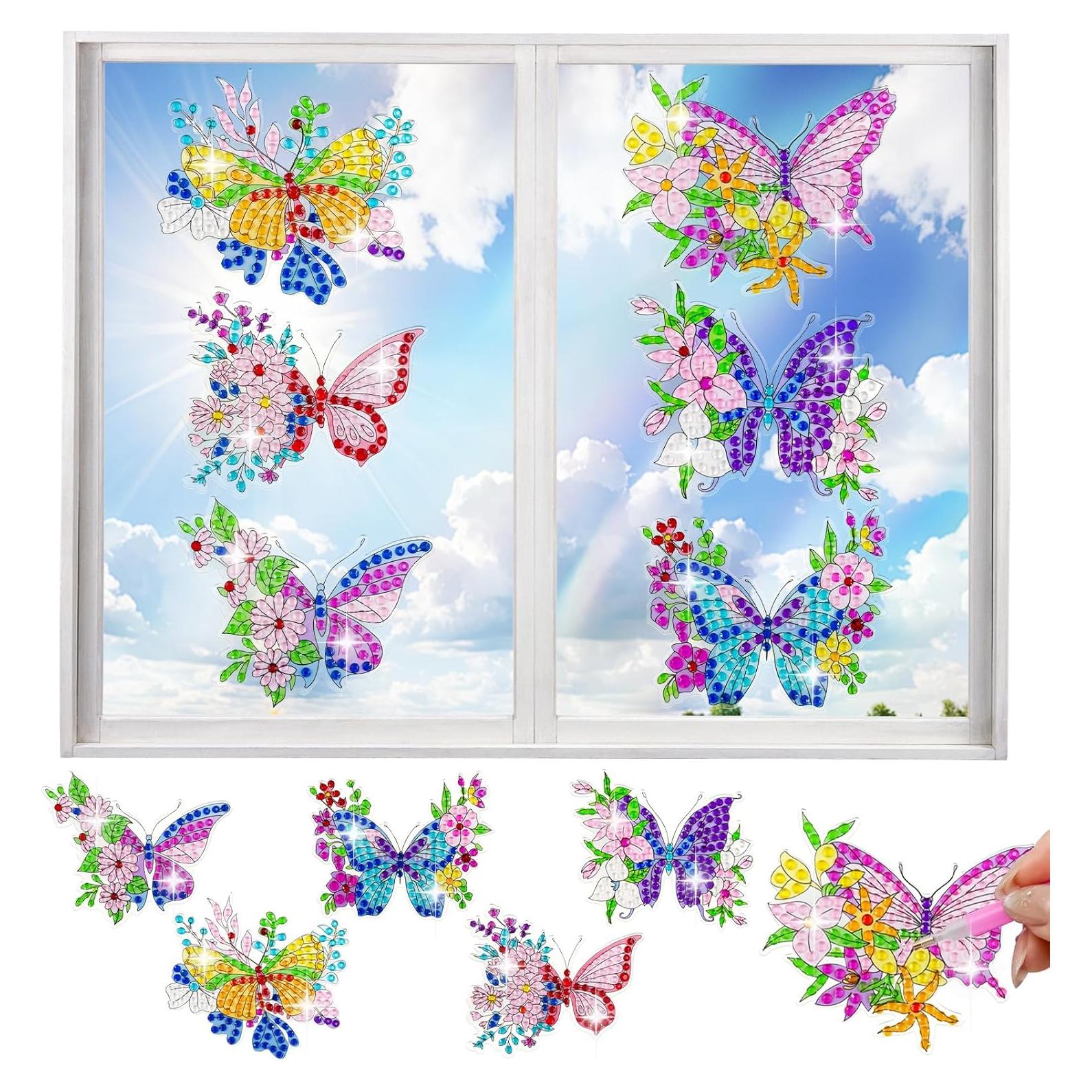 Kits de Arte de Diamante LINGFANG 6 Pcs Ventanas Reutilizables