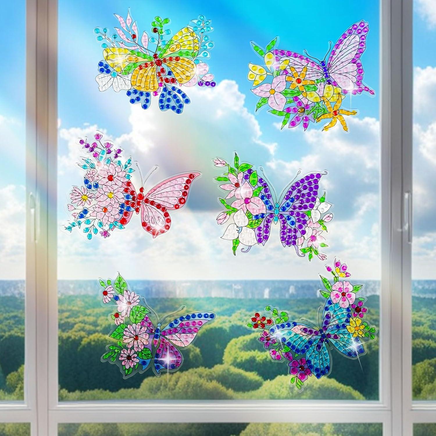 Kits de Arte de Diamante LINGFANG 6 Pcs Ventanas Reutilizables