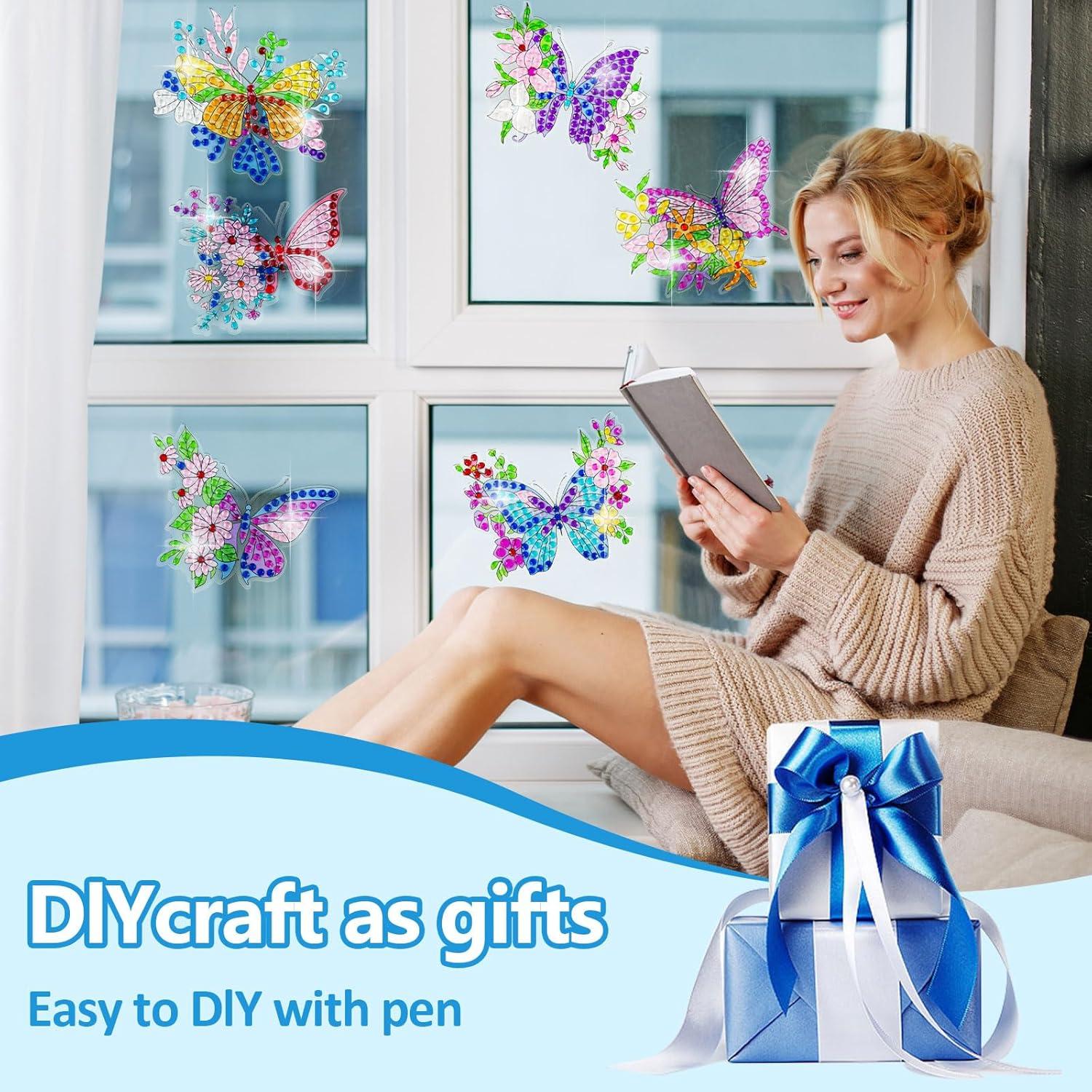 Kits de Arte de Diamante LINGFANG 6 Pcs Ventanas Reutilizables