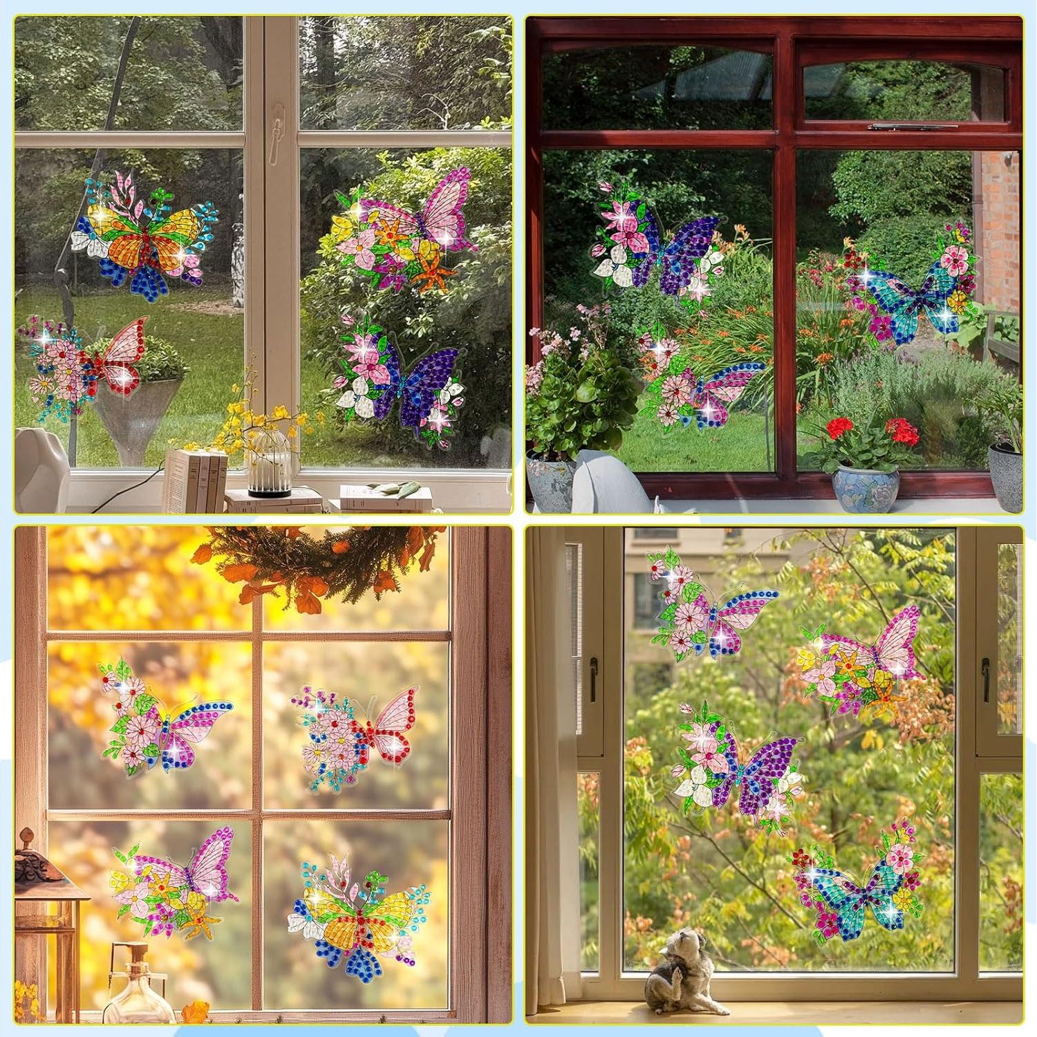 Kits de Arte de Diamante LINGFANG 6 Pcs Ventanas Reutilizables