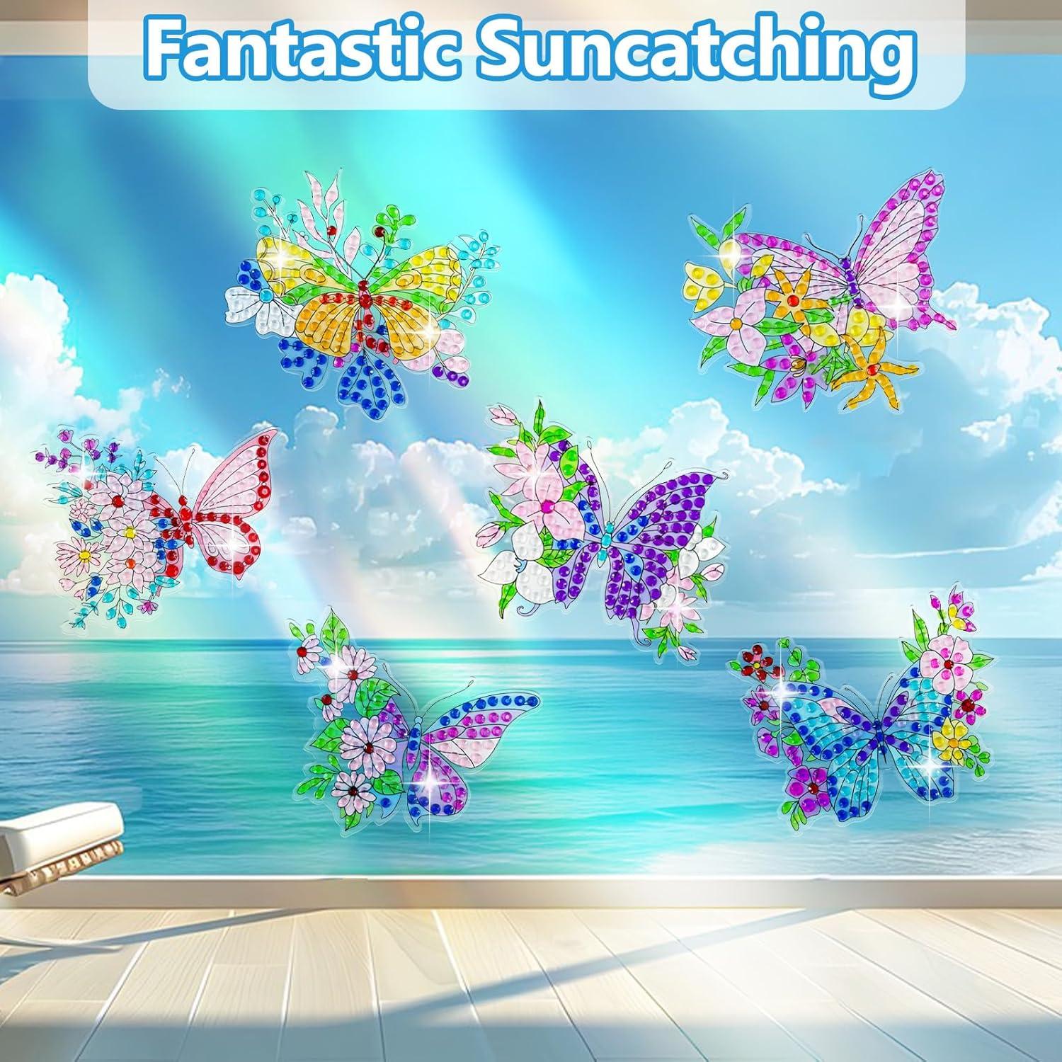 Kits de Arte de Diamante LINGFANG 6 Pcs Ventanas Reutilizables