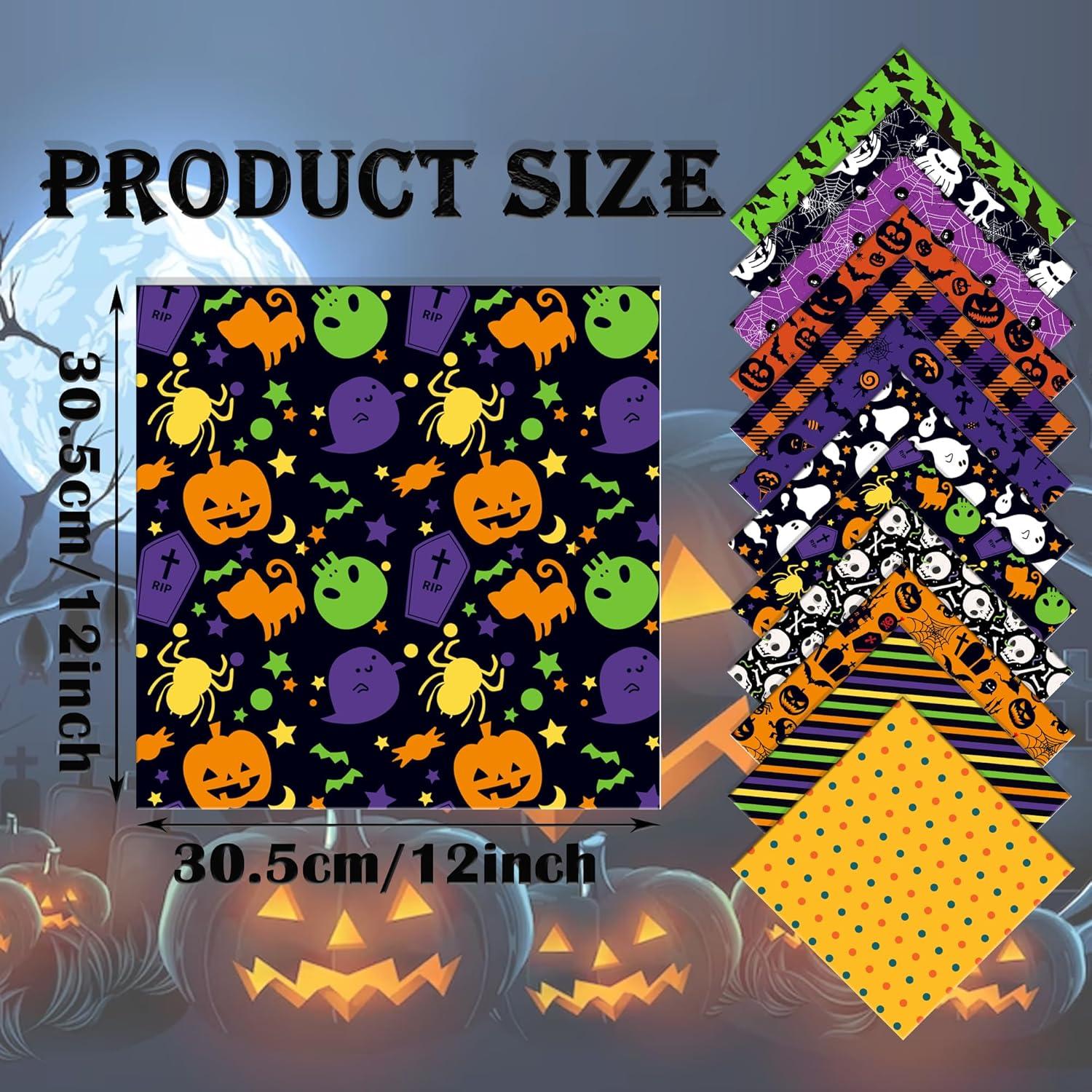 Juego de Papel de Scrapbook Halloween GLKTOPO 30.5 cm Doble Cara 24 Hojas