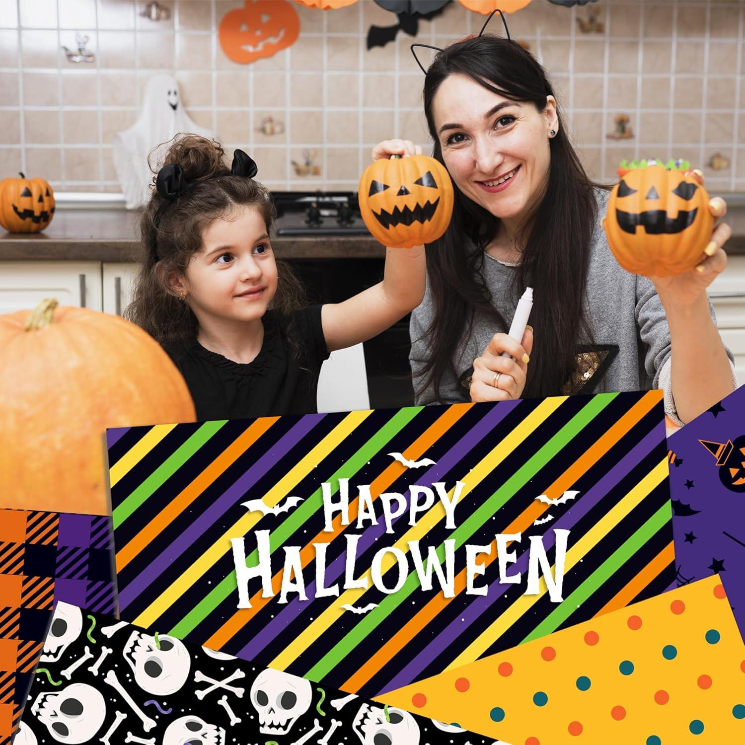 Juego de Papel de Scrapbook Halloween GLKTOPO 30.5 cm Doble Cara 24 Hojas