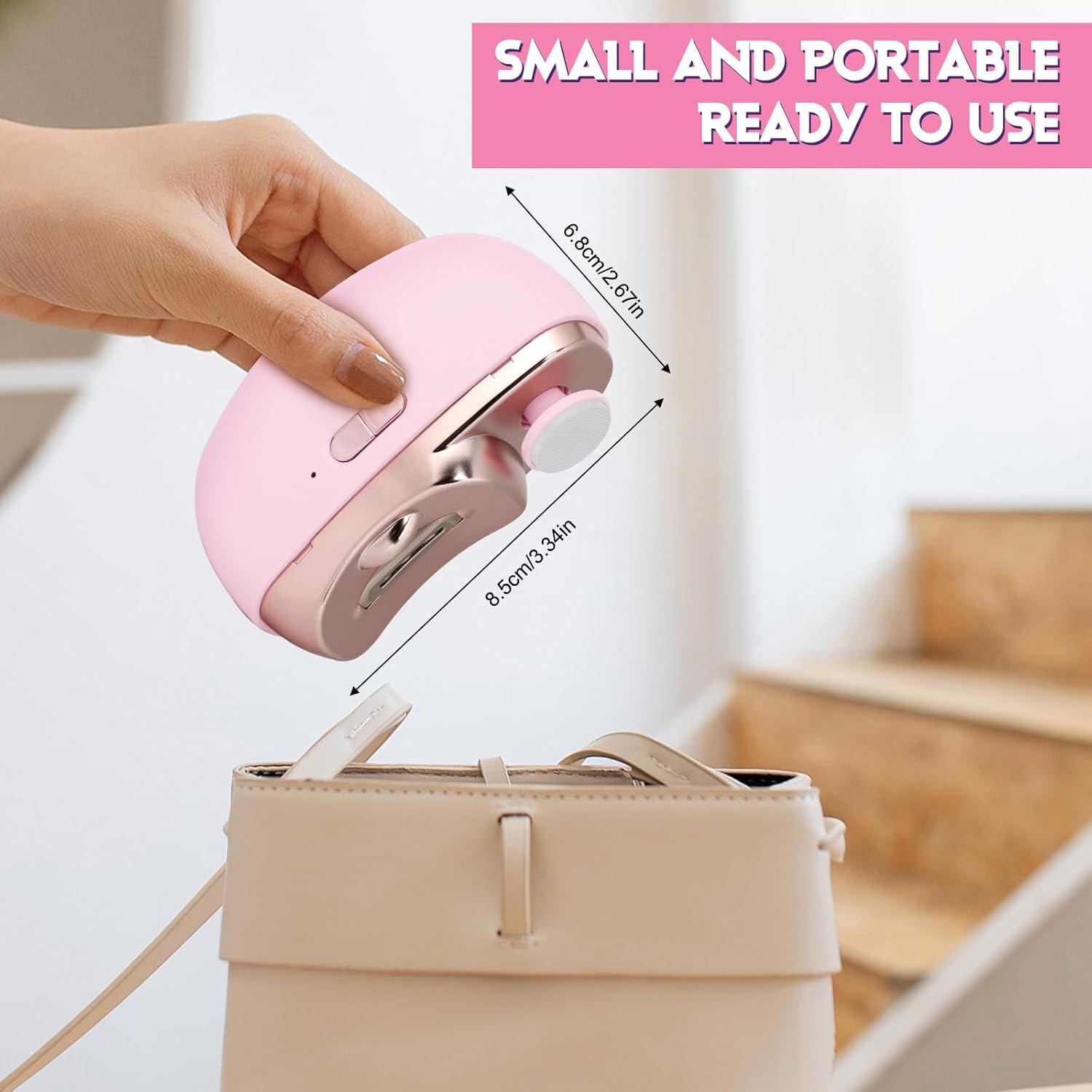 Cortador de Uñas Eléctrico WLLEADG 3 en 1 Rosa Recargable