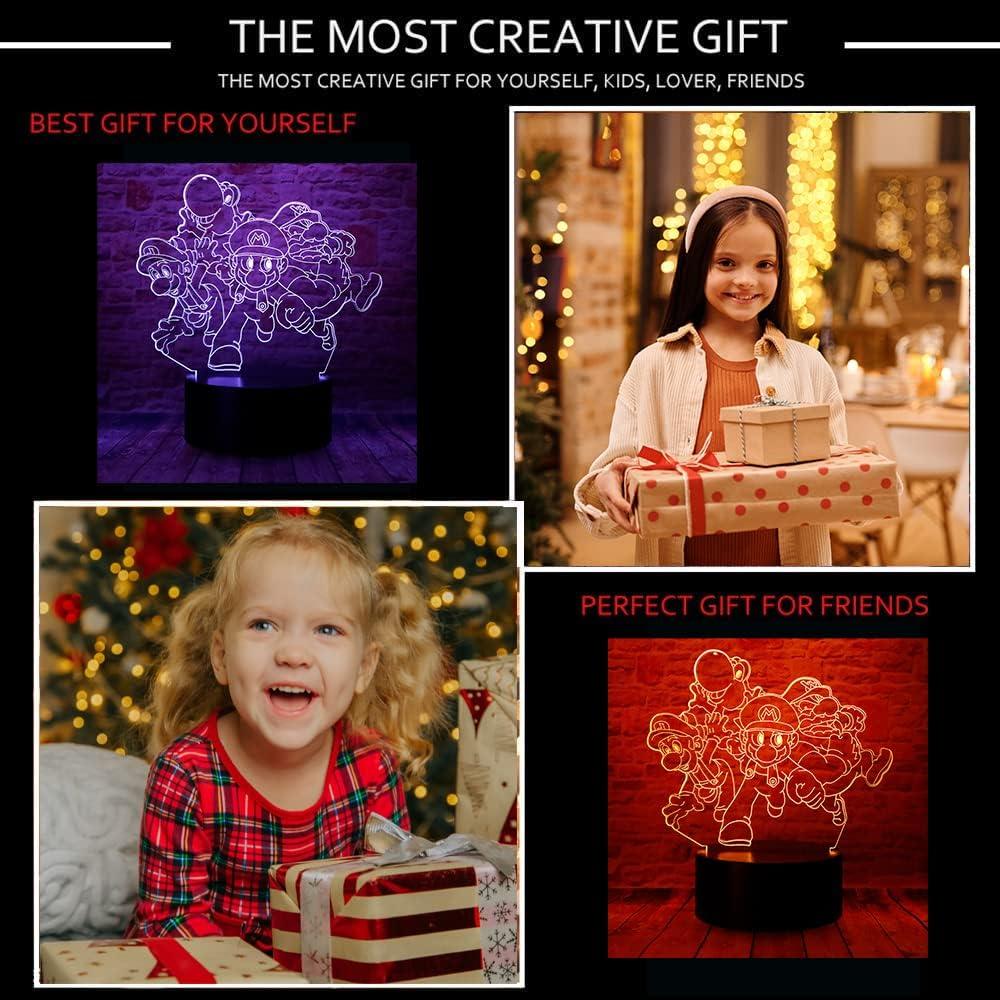 Lámpara de Mesa LED 3D Junnire Super Mario Multicolor