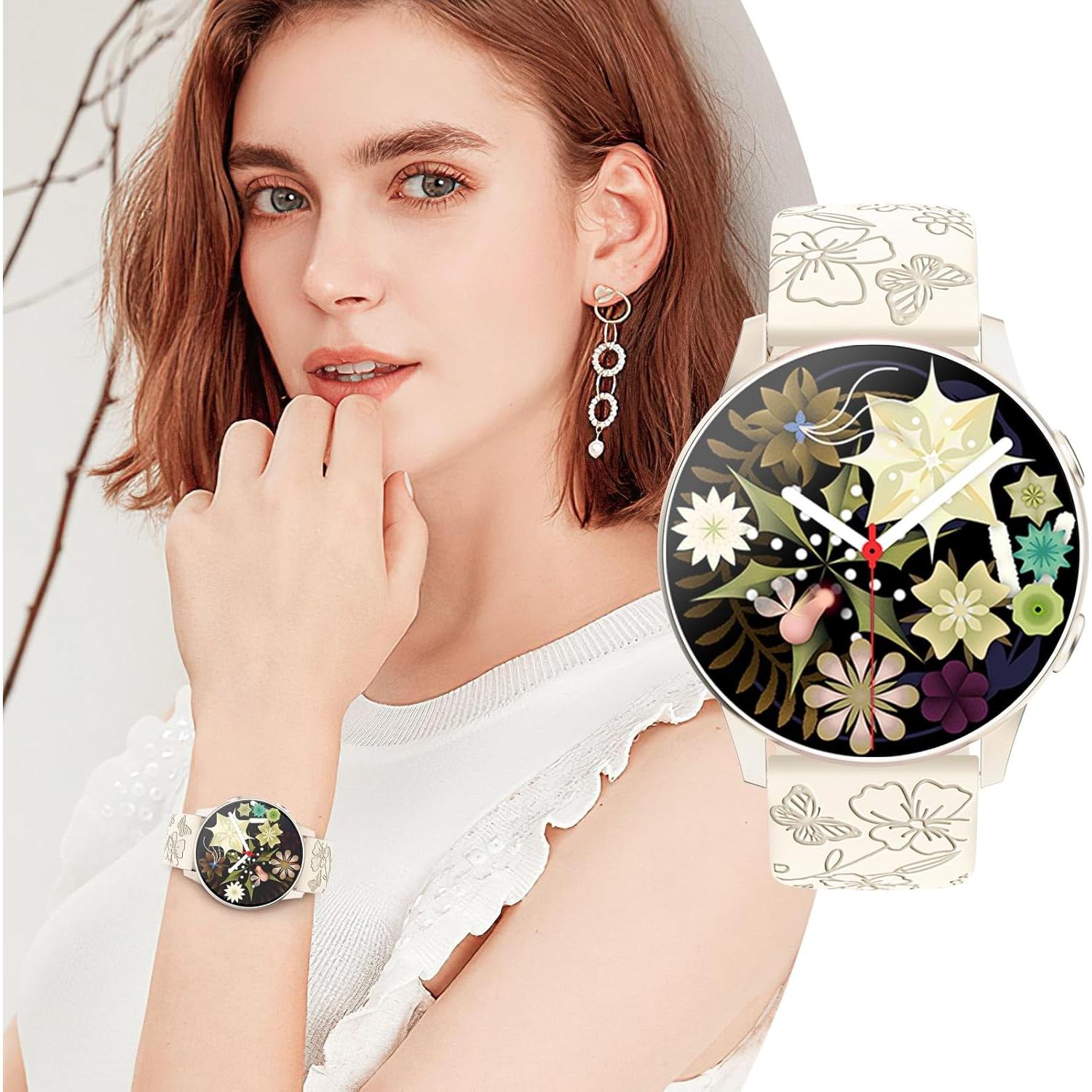 Paquete de 3 bandas de silicona grabadas SuperNaNa 20mm para Samsung Galaxy Watch