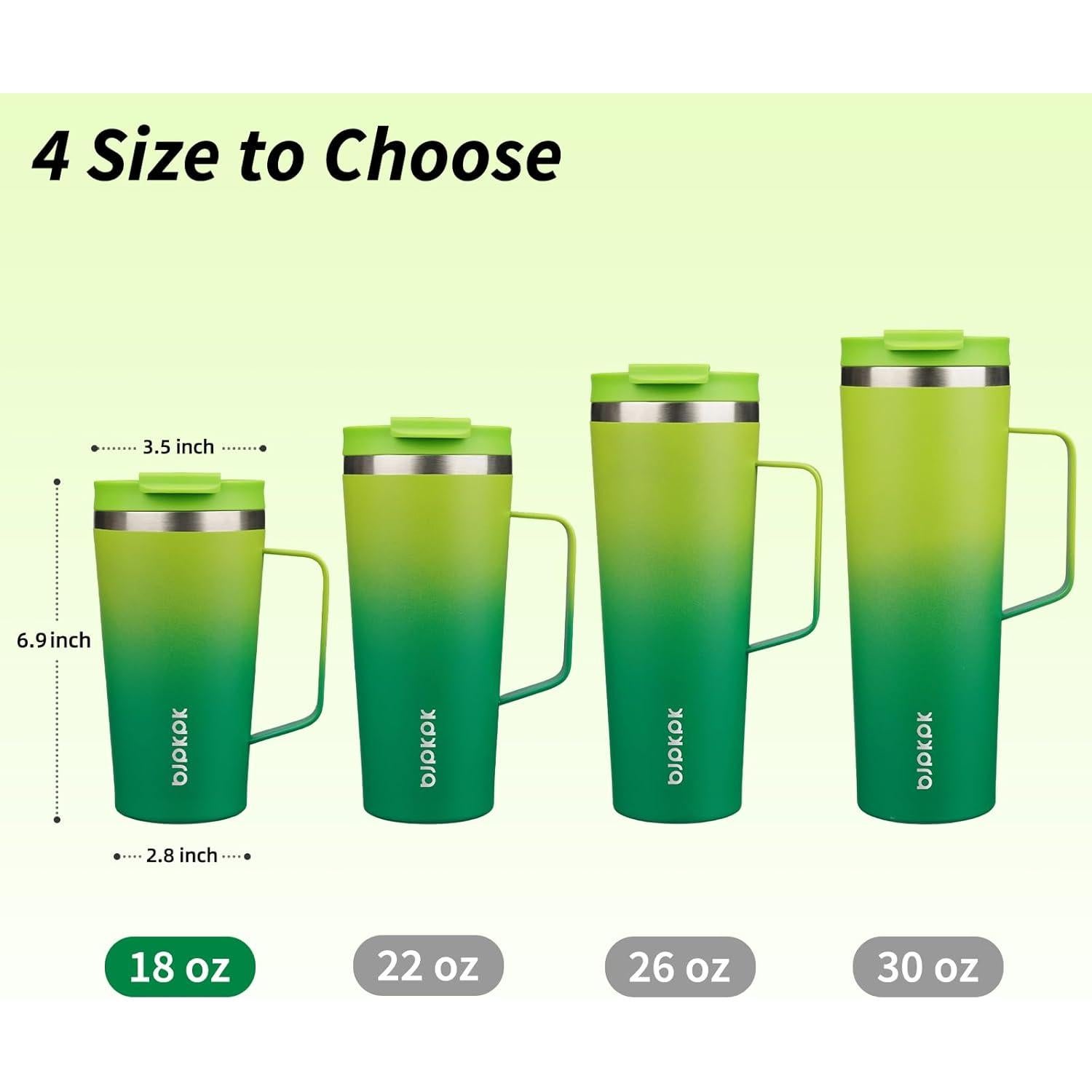 Vaso Aislado BJPKPK 530ml Acero Inoxidable Bosque de Bambú