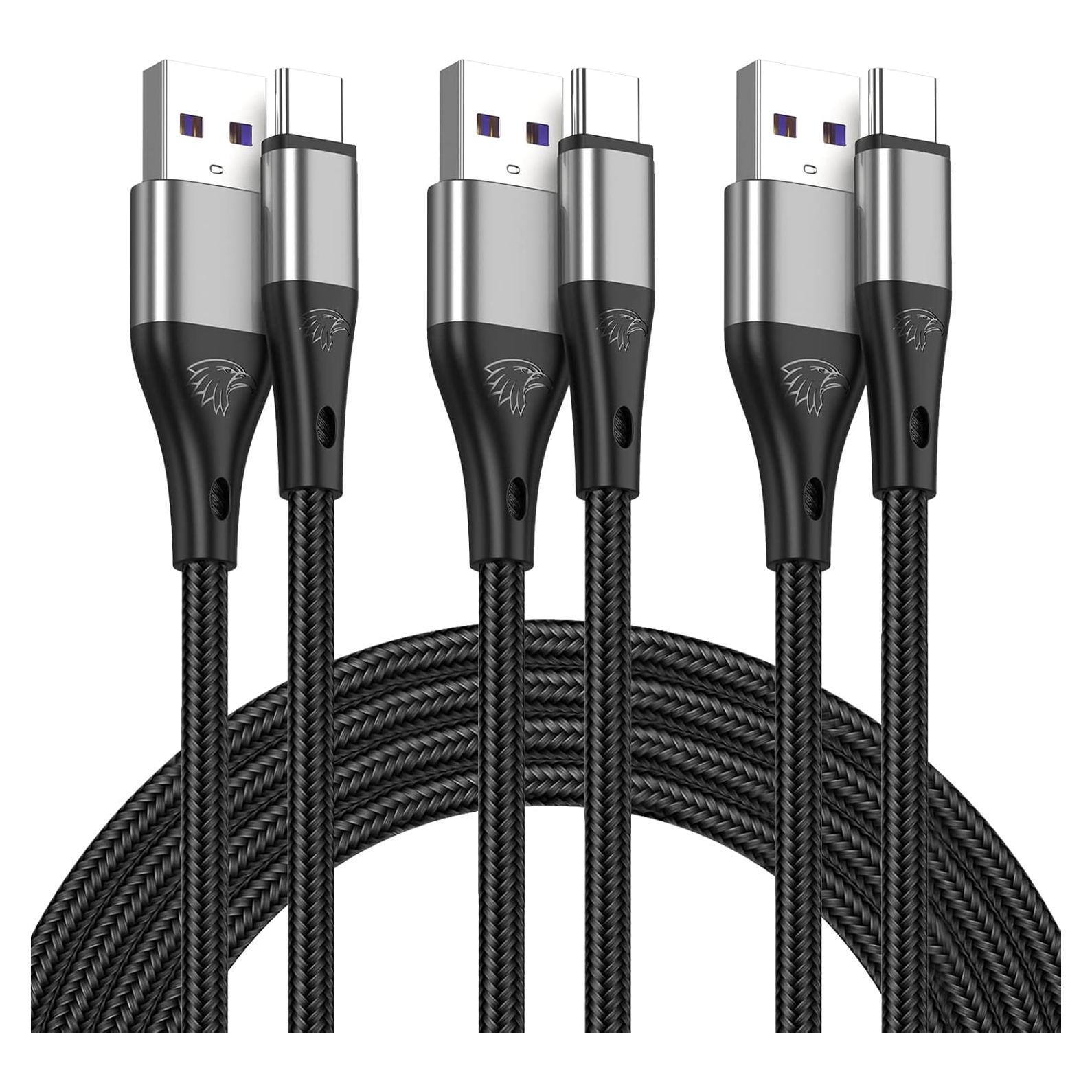 Cable USB a USB-C HALIHALL 3 Unidades 0.91m Carga Rápida