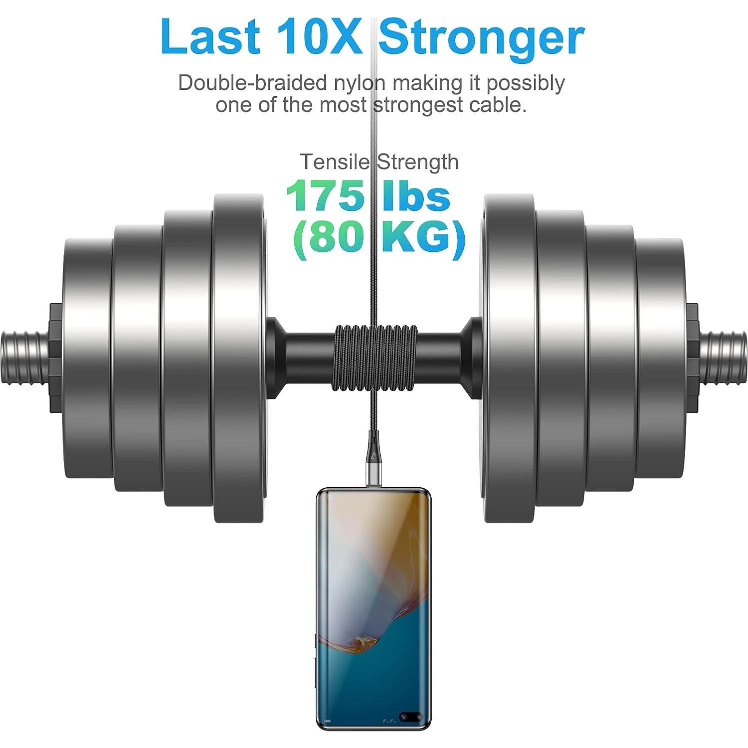 Cable USB a USB-C HALIHALL 3 Unidades 0.91m Carga Rápida