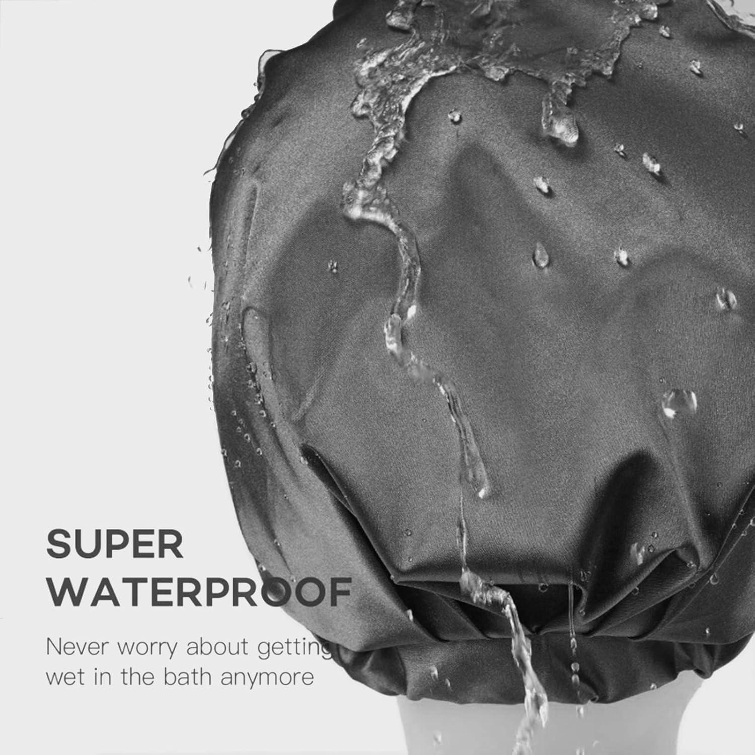 Gorro de Ducha Reutilizable Grande ZKLLGHE Negro Ajustable