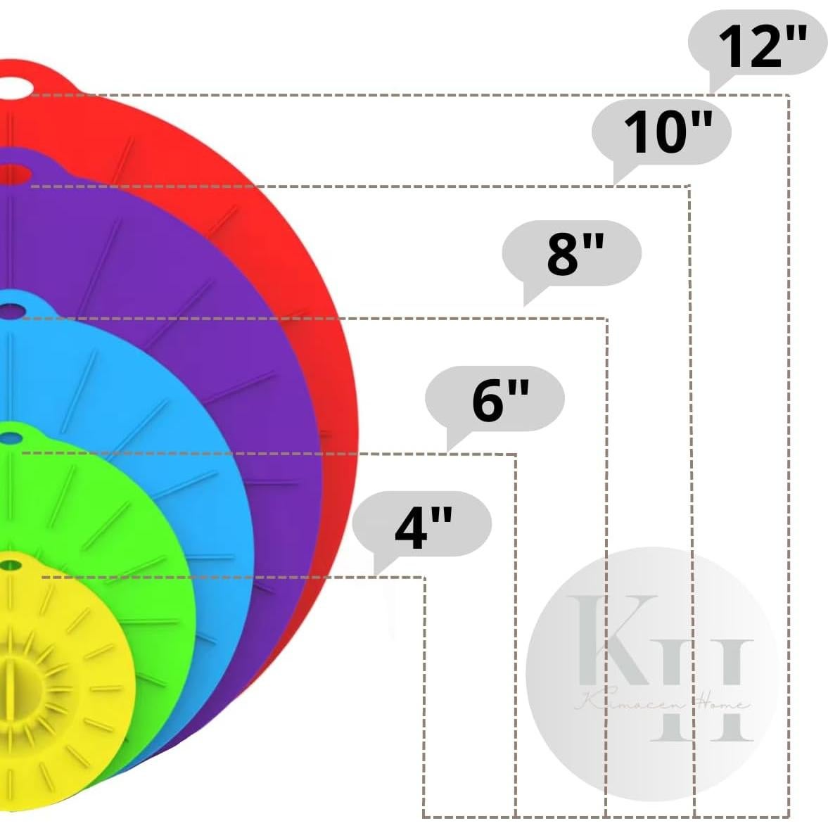 Tapas de Silicona Universales KIMCEN HOME - 5 Piezas 10-30 cm