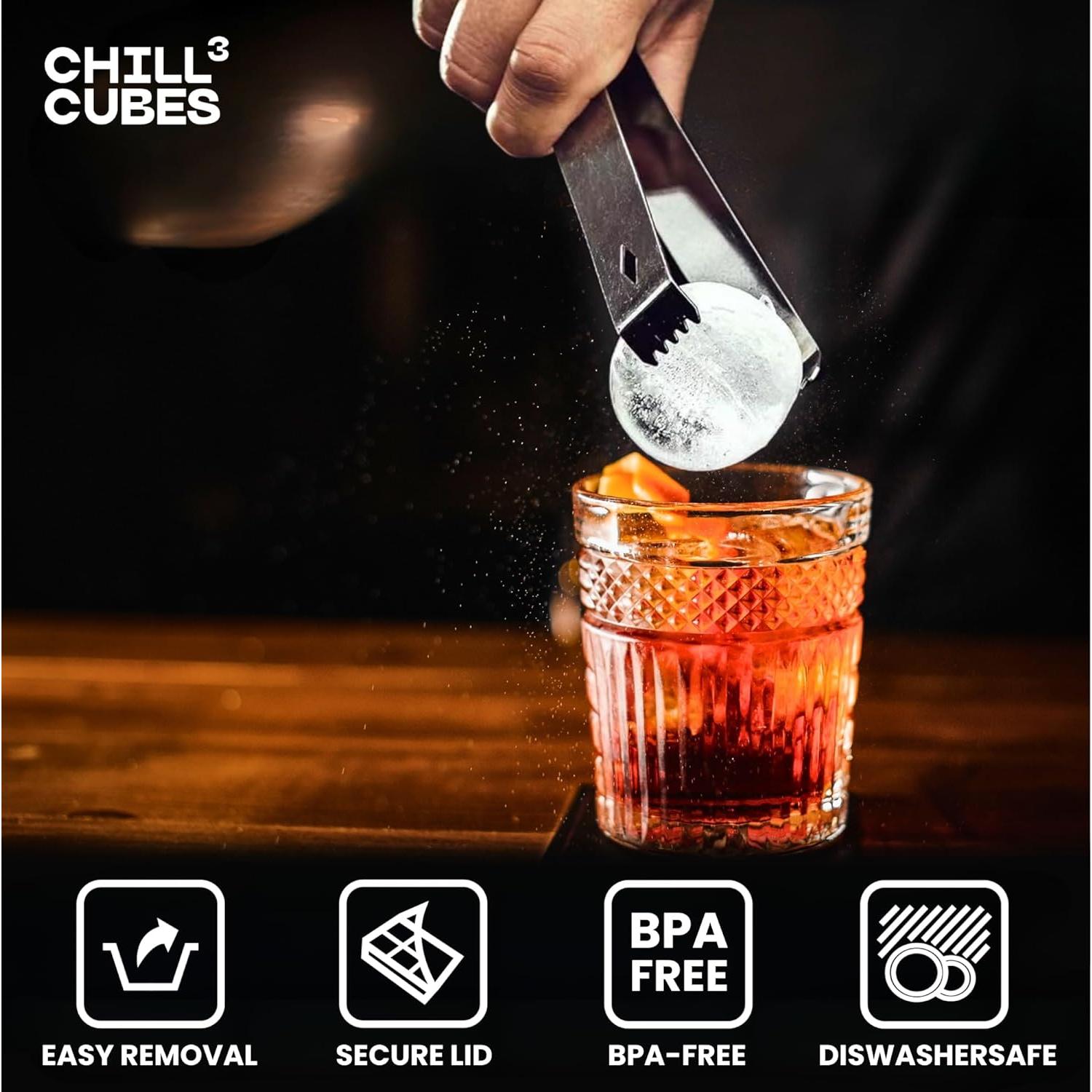 Bandejas de Hielo Redondas CHILLÓCUBES - Set de 2 Silicona