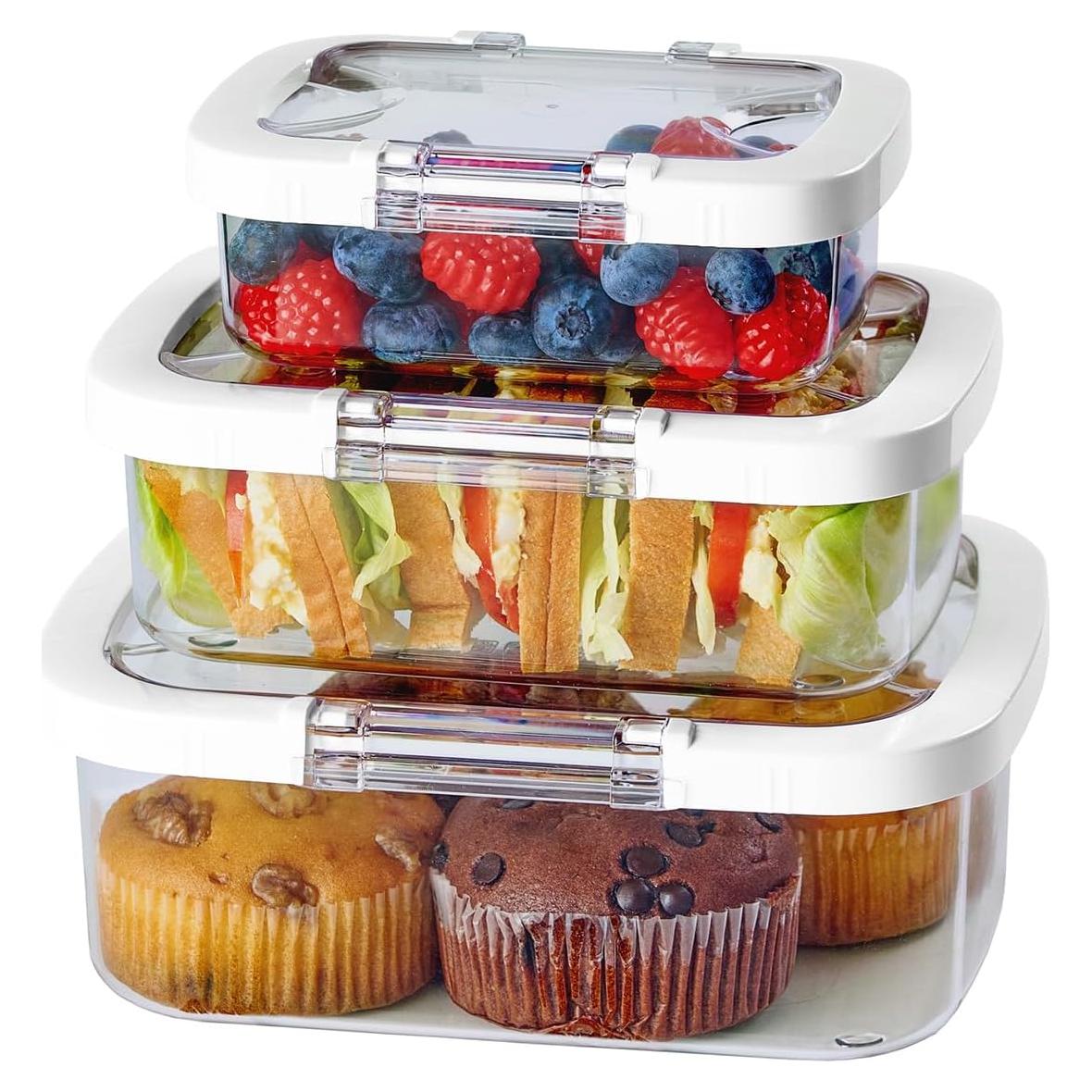 Contenedores Felli Duo Loc 3pk Tritan A Prueba de Fugas 8.5 Tazas