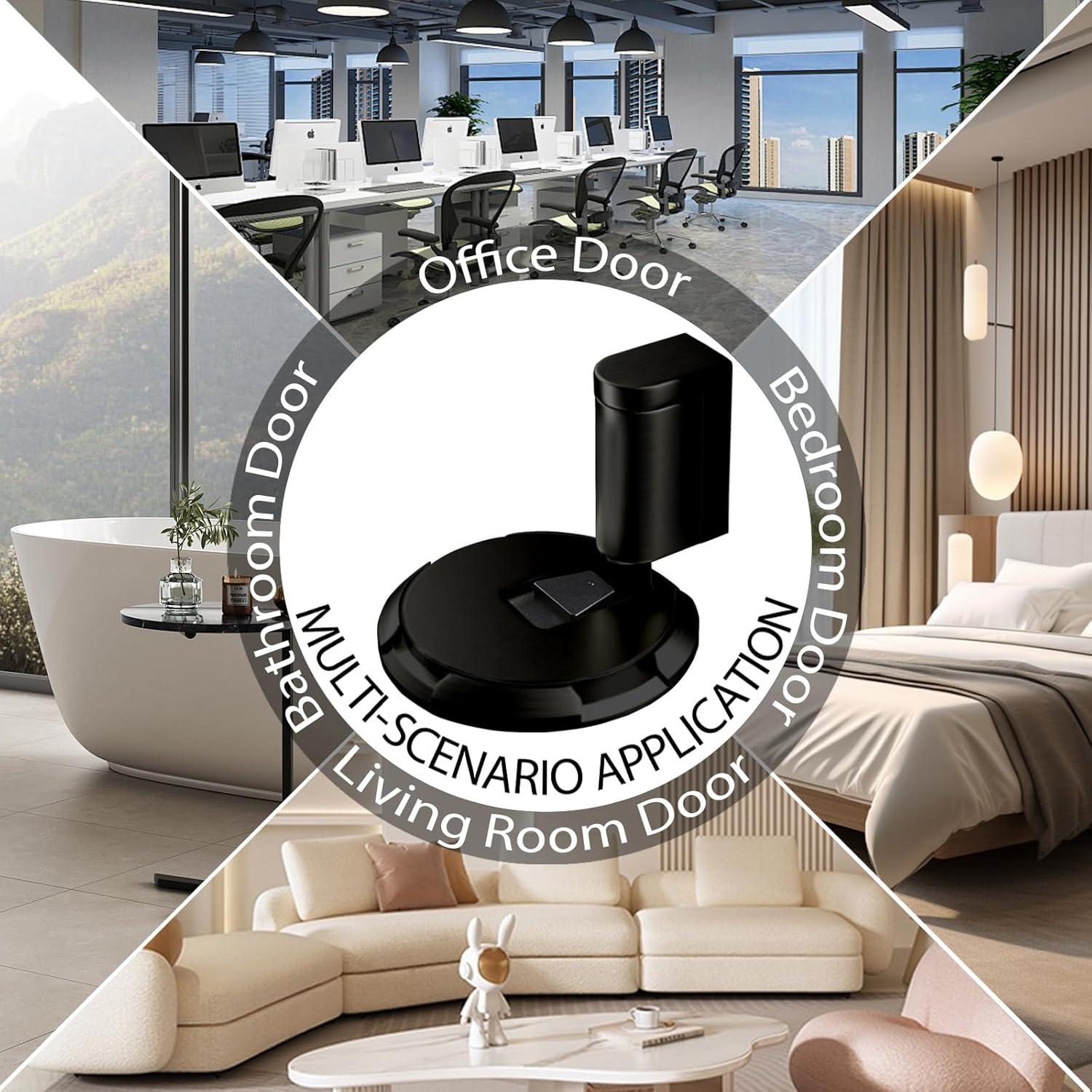 Tope de Puerta Mecánico HOOFUS Ajustable Negro 1 Paquete