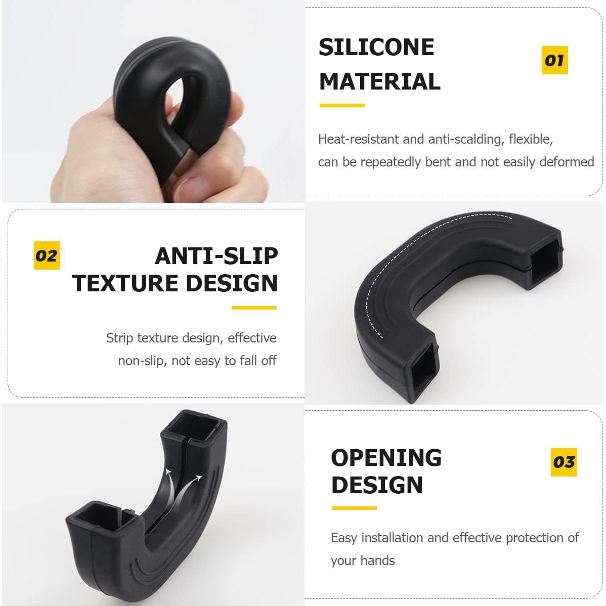 Mangas de Silicona Antideslizantes DOERDO - 4 Piezas, Resistentes al Calor
