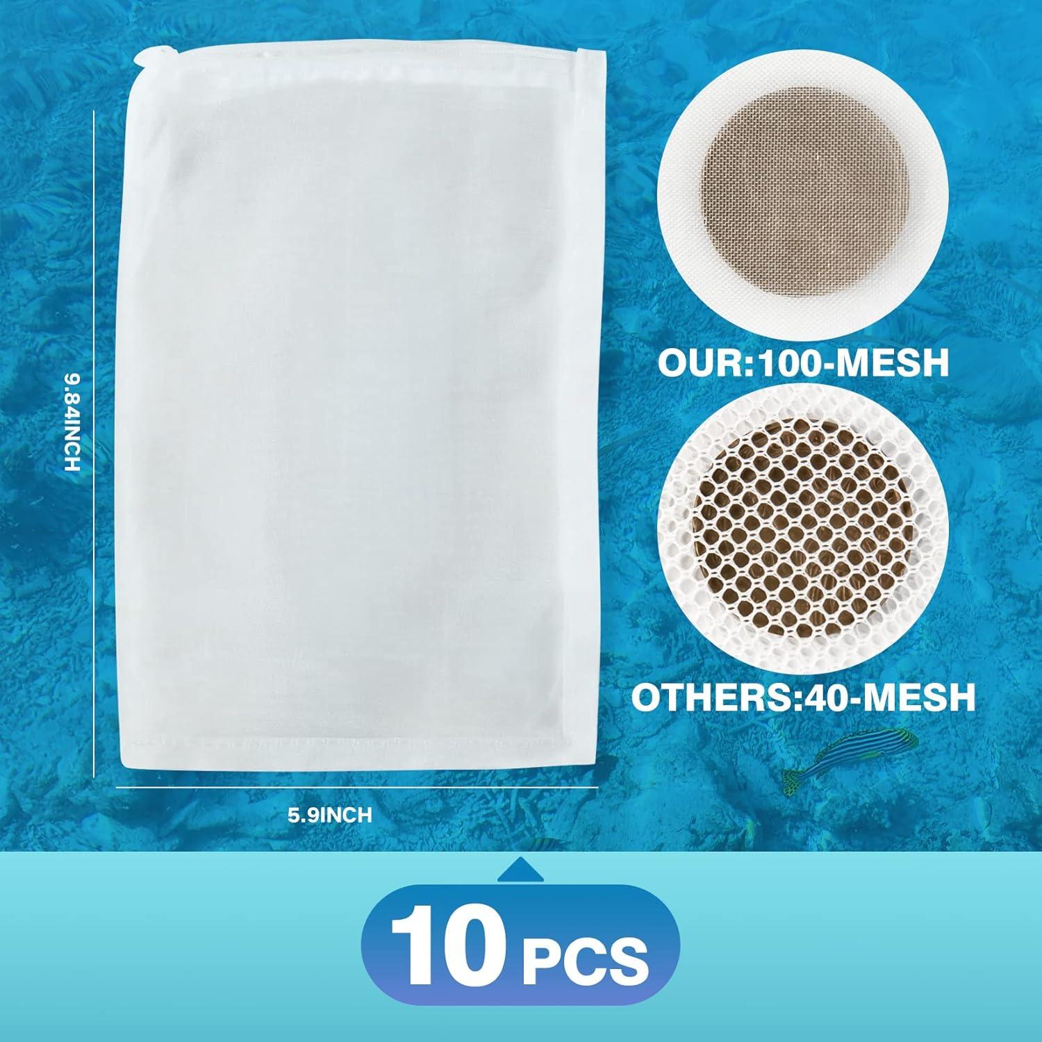 Bolsa de Filtro de Acuario FUNLAVIE 10 Pcs Malla Fina 15x20cm