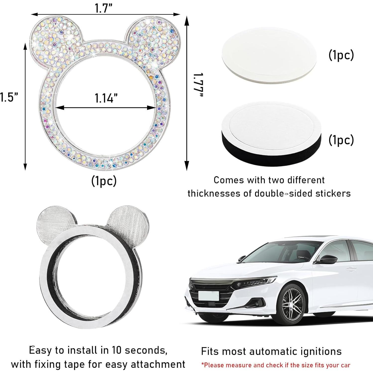 Cubierta de Botón de Arranque Augeny Bling con Rhinestones