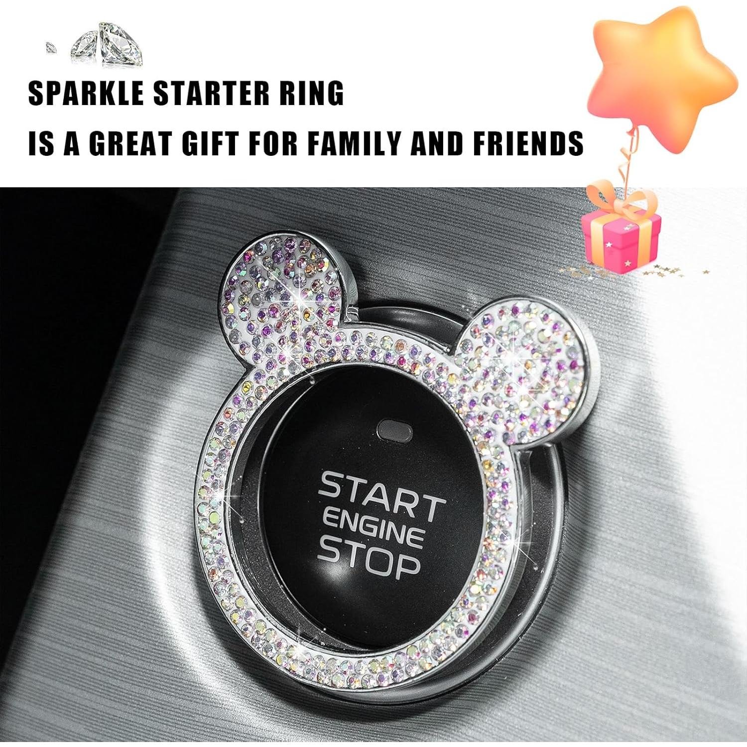 Cubierta de Botón de Arranque Augeny Bling con Rhinestones