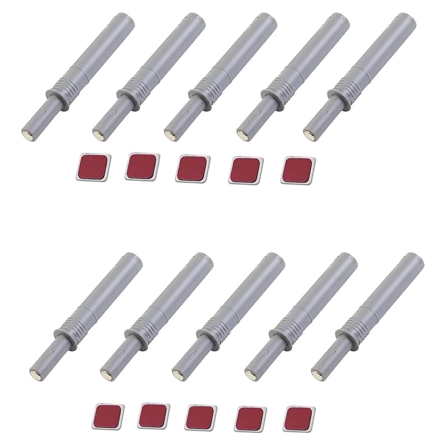 10 Pestillos Magnéticos para Gabinete Gris - Cierre Suave y Silencioso