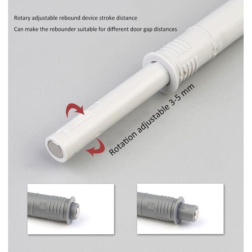 10 Pestillos Magnéticos para Gabinete Gris - Cierre Suave y Silencioso