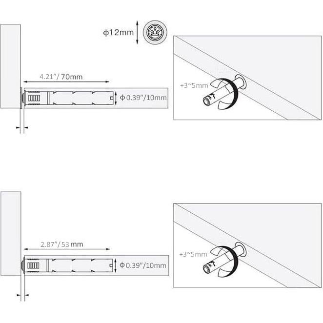 10 Pestillos Magnéticos para Gabinete Gris - Cierre Suave y Silencioso