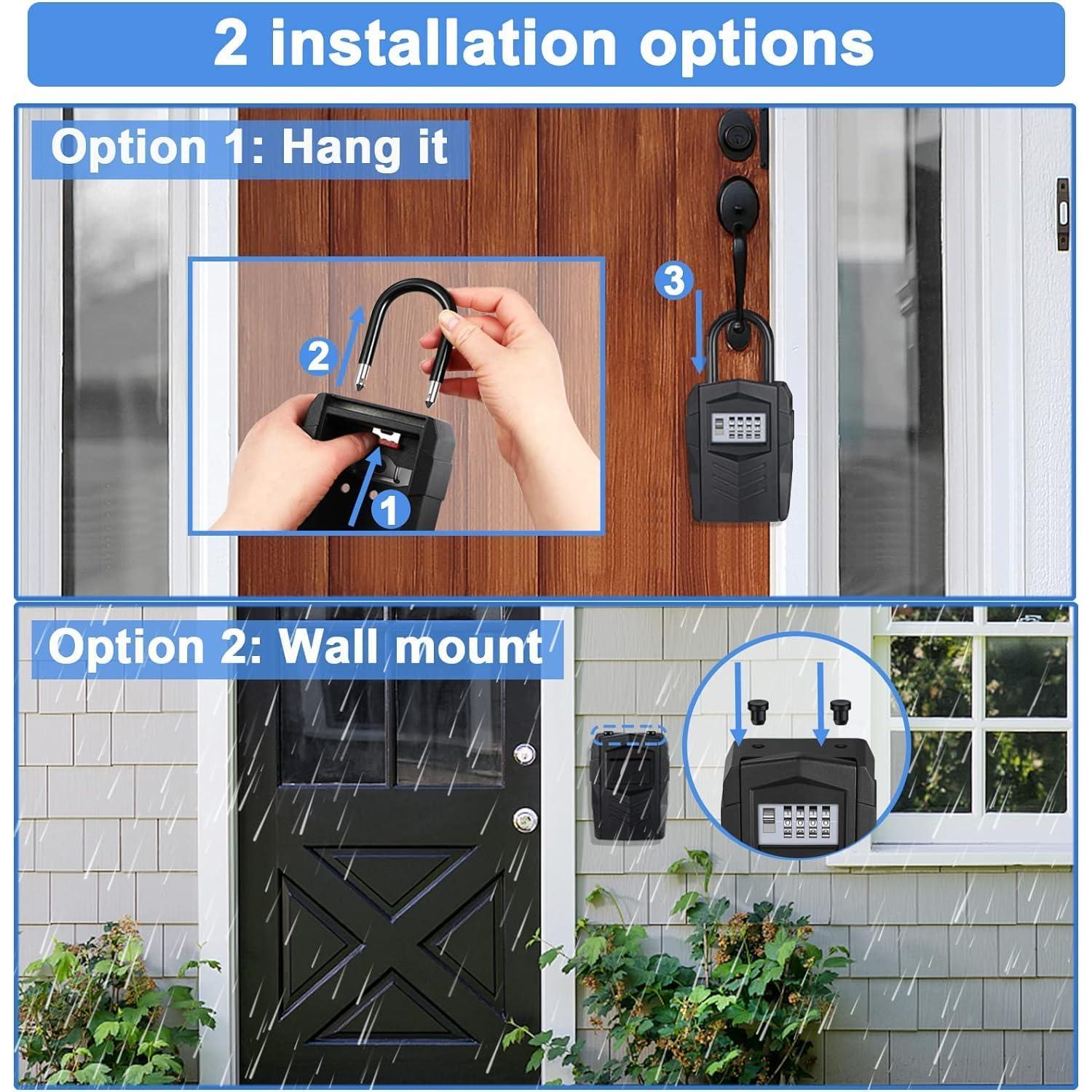 Caja de Seguridad ZHEGE para Llaves, Montaje en Pared, Negra